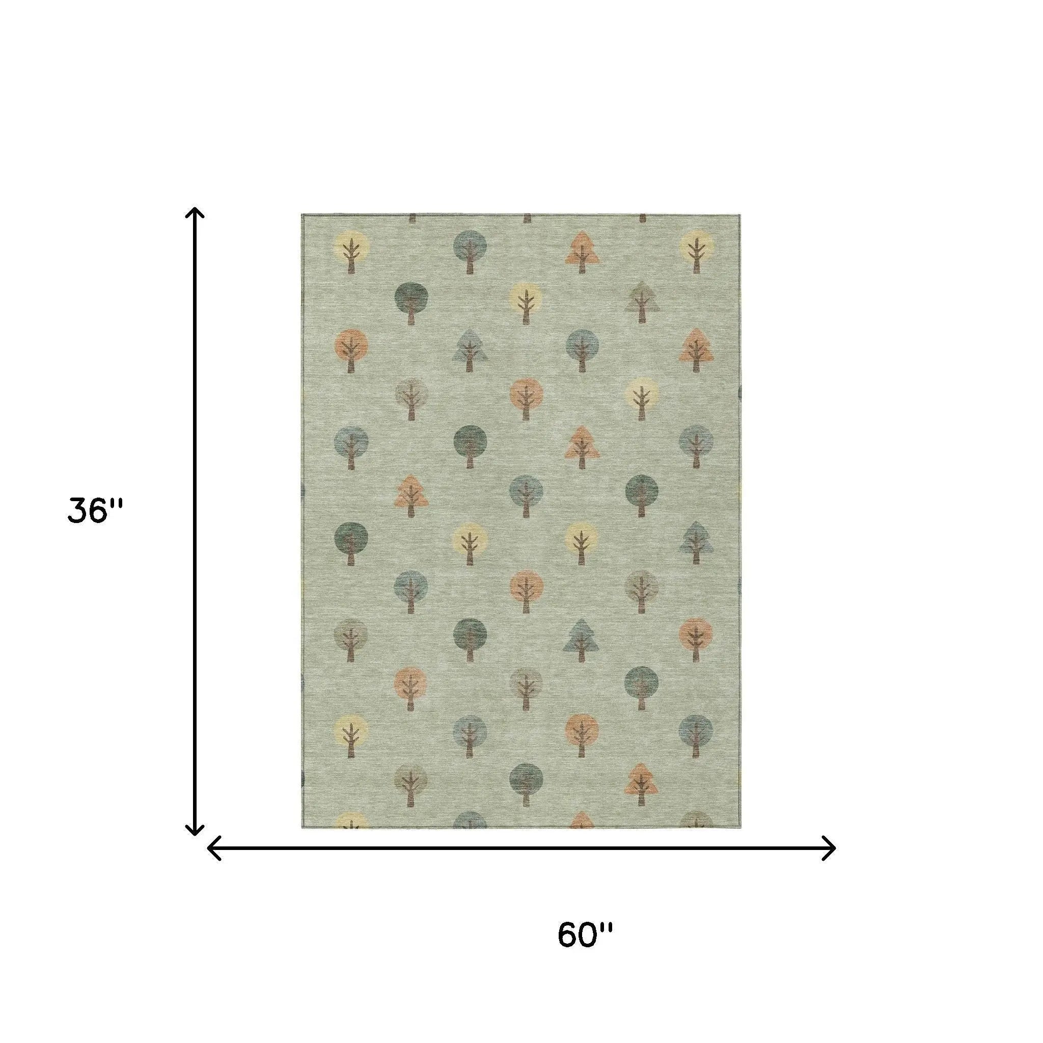 3' X 5' Green And Wheat Geometric Washable Indoor Outdoor Area Rug Homeroots Outdoor