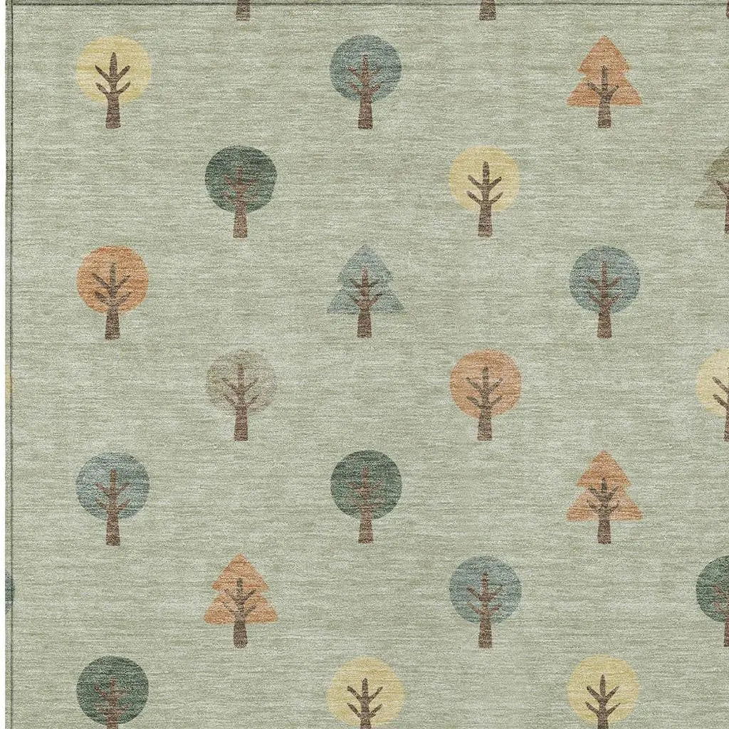 3' X 5' Green And Wheat Geometric Washable Indoor Outdoor Area Rug Homeroots Outdoor
