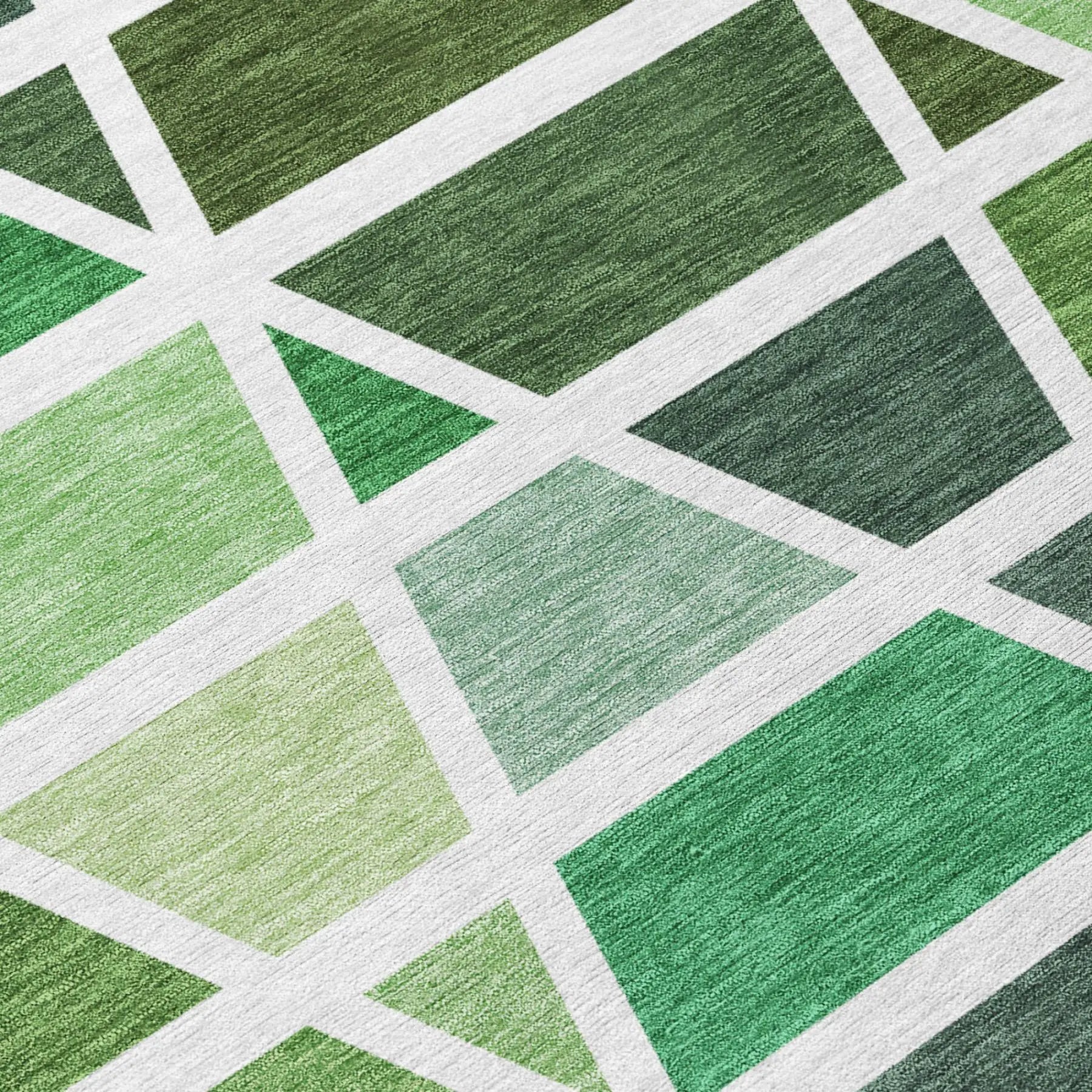 3' X 5' Green And White Geometric Washable Indoor Outdoor Area Rug Homeroots Outdoor