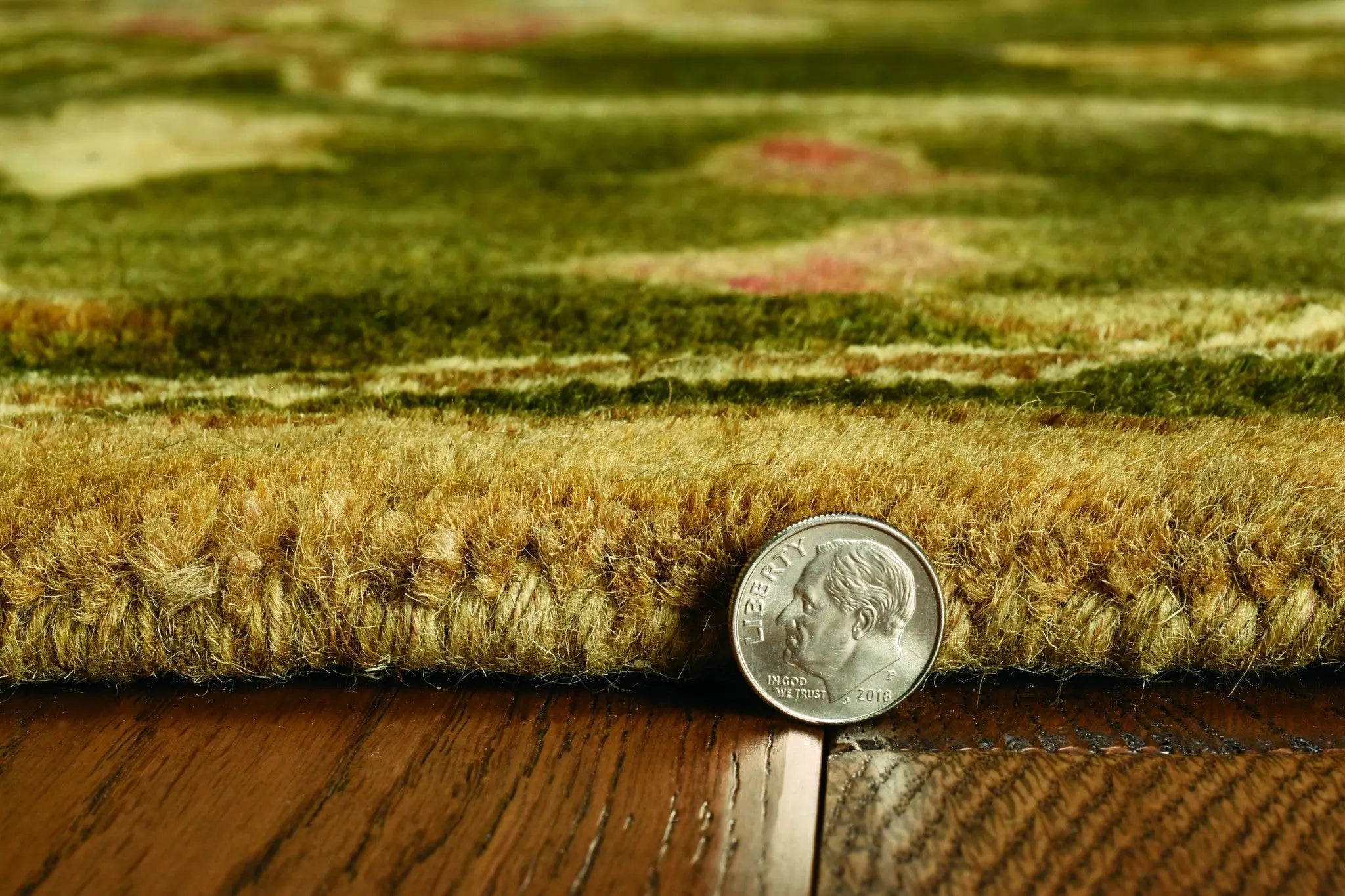 3' X 5' Green Red And Ivory New Zealand Lambs Wool Floral Medallion Hand Tufted Area Rug Homeroots Home Decor