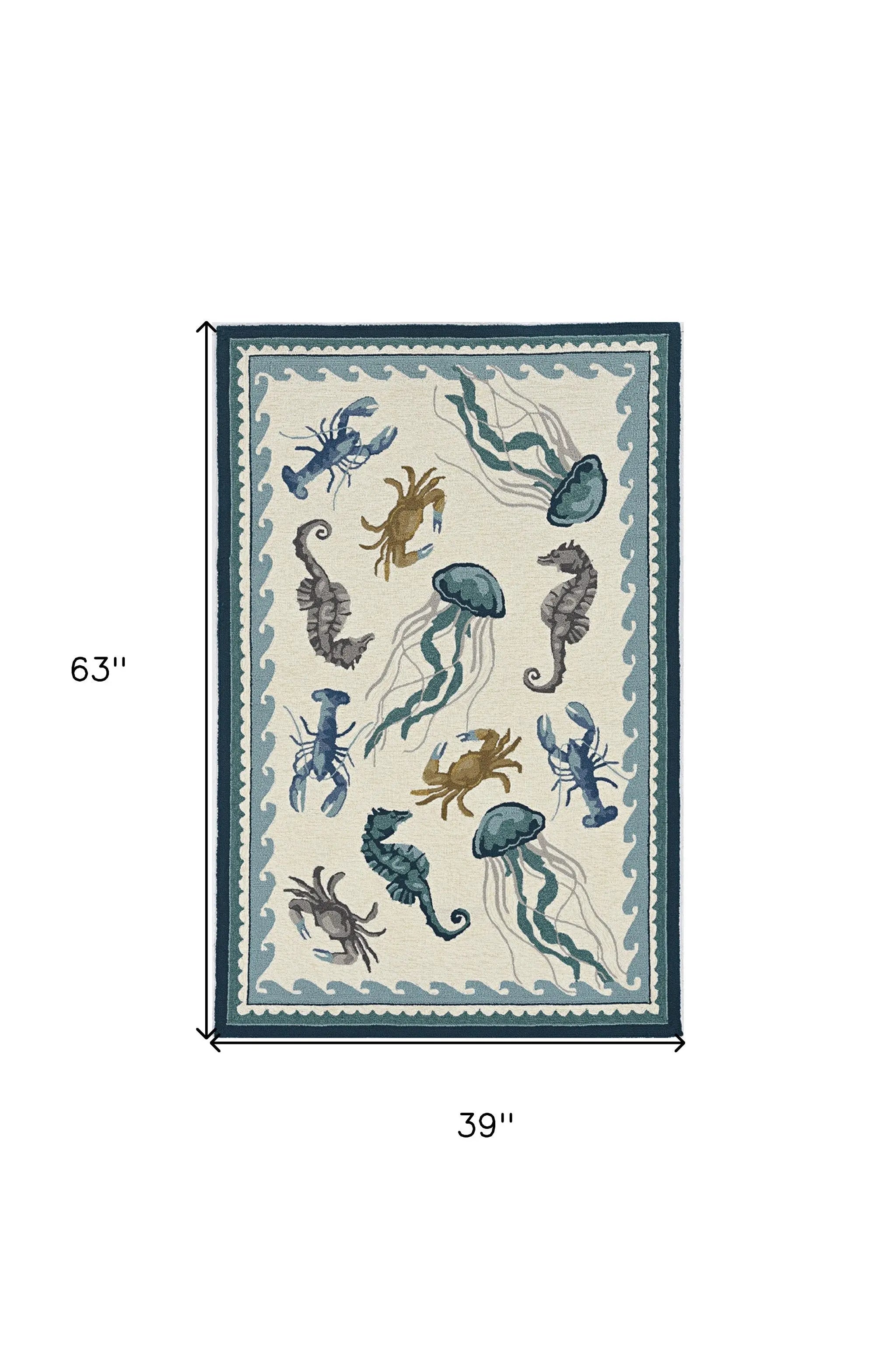 3' X 5' Ivory Abstract Handmade Indoor Outdoor Area Rug Homeroots Outdoor