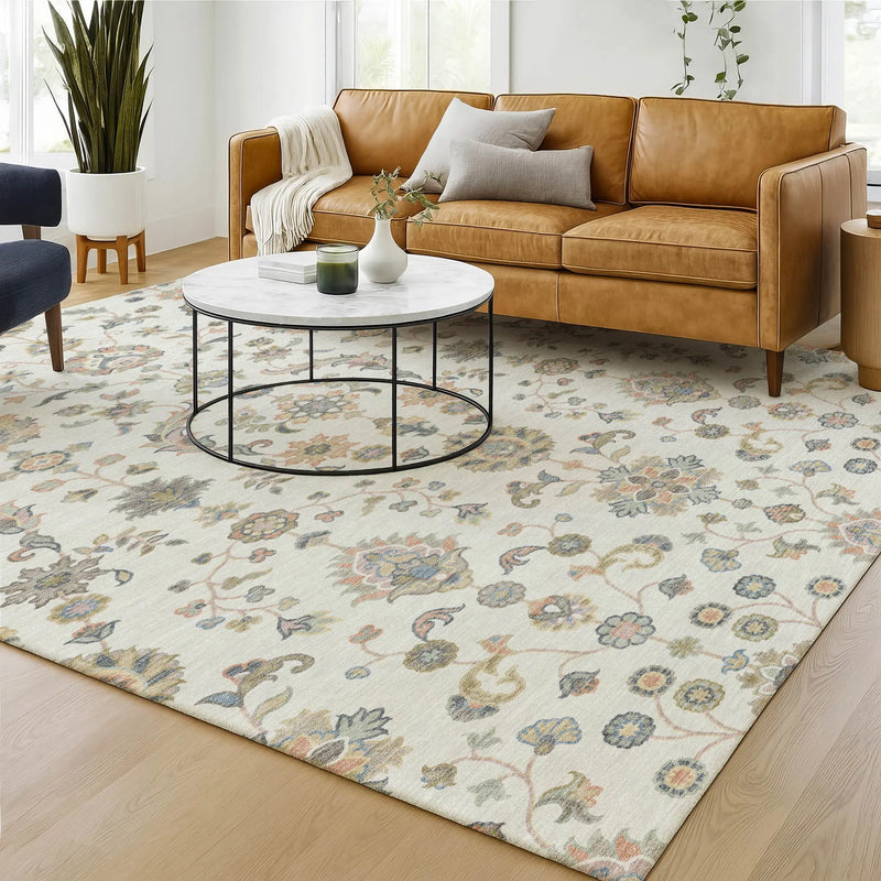 3' X 5' Ivory And Beige Abstract Washable Indoor Outdoor Area Rug Homeroots Outdoor