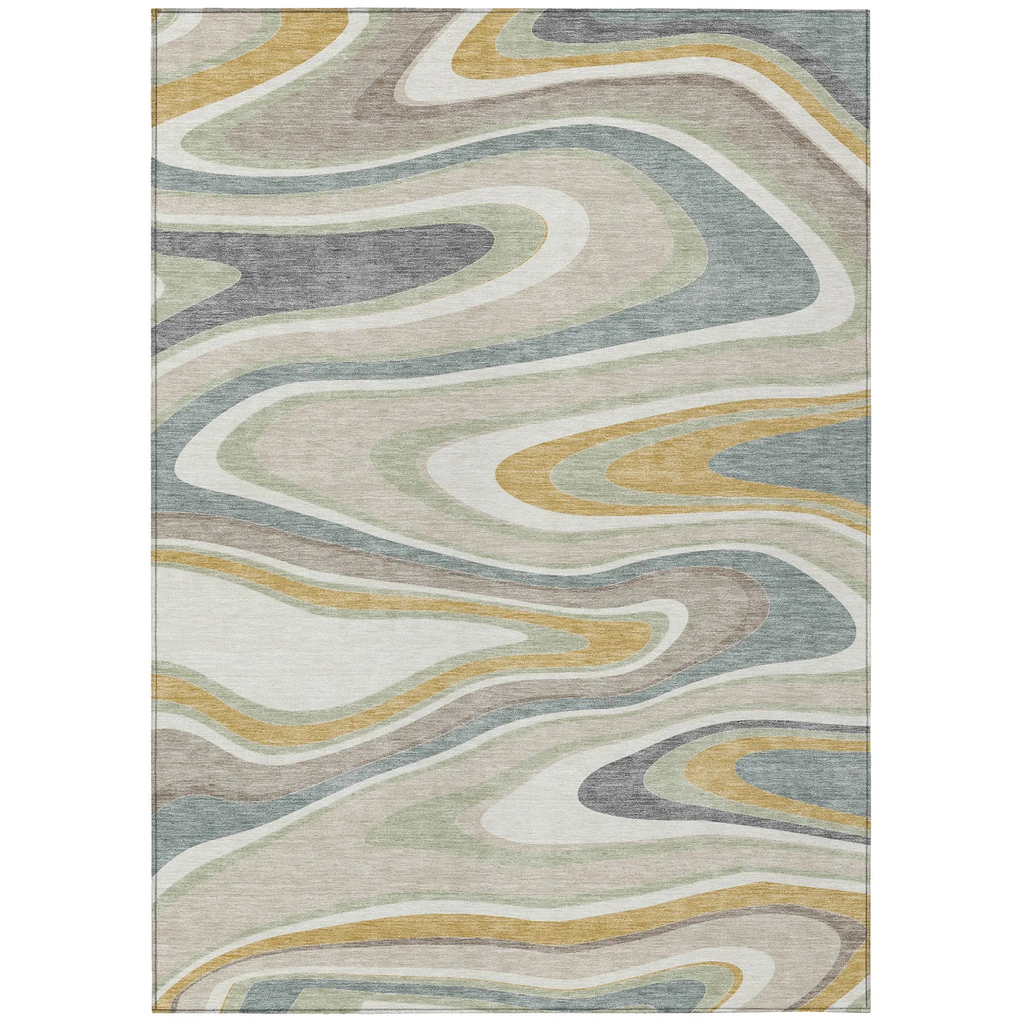 3' X 5' Ivory And Beige Abstract Washable Indoor Outdoor Area Rug Homeroots Outdoor