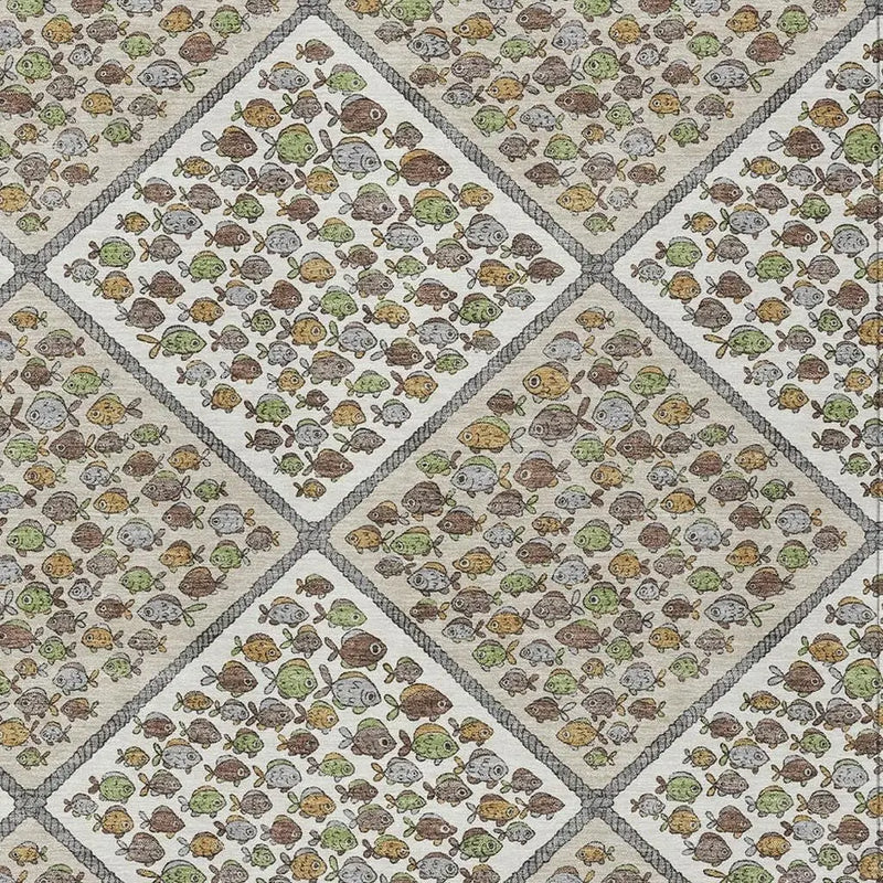 3' X 5' Ivory And Beige Abstract Washable Indoor Outdoor Area Rug Homeroots Outdoor