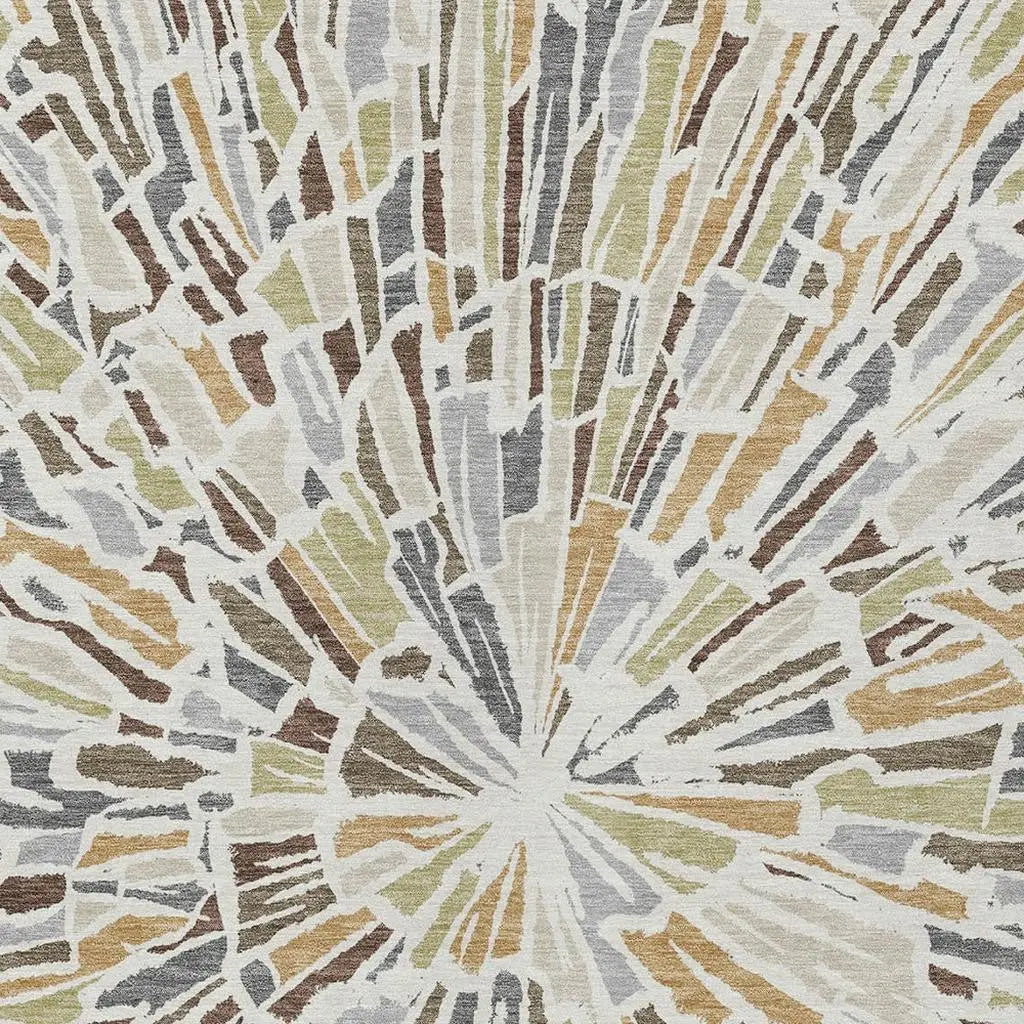 3' X 5' Ivory And Beige Abstract Washable Indoor Outdoor Area Rug Homeroots Outdoor