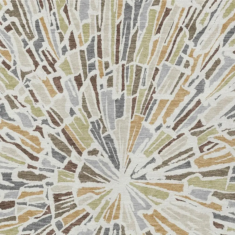 3' X 5' Ivory And Beige Abstract Washable Indoor Outdoor Area Rug Homeroots Outdoor