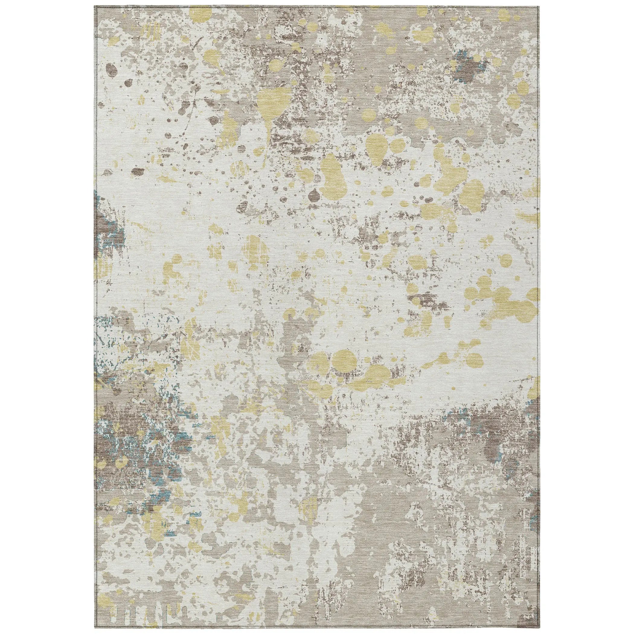 3' X 5' Ivory And Beige Abstract Washable Indoor Outdoor Area Rug Homeroots Outdoor