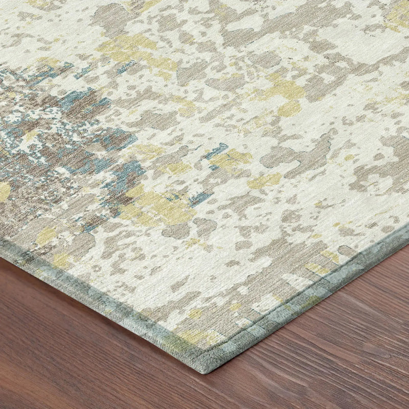 3' X 5' Ivory And Beige Abstract Washable Indoor Outdoor Area Rug Homeroots Outdoor