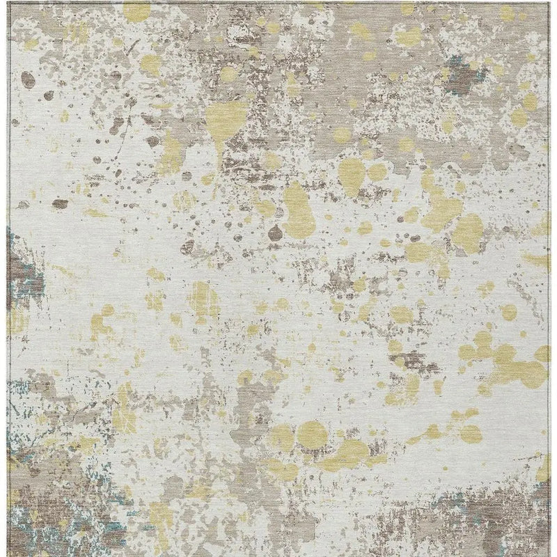 3' X 5' Ivory And Beige Abstract Washable Indoor Outdoor Area Rug Homeroots Outdoor