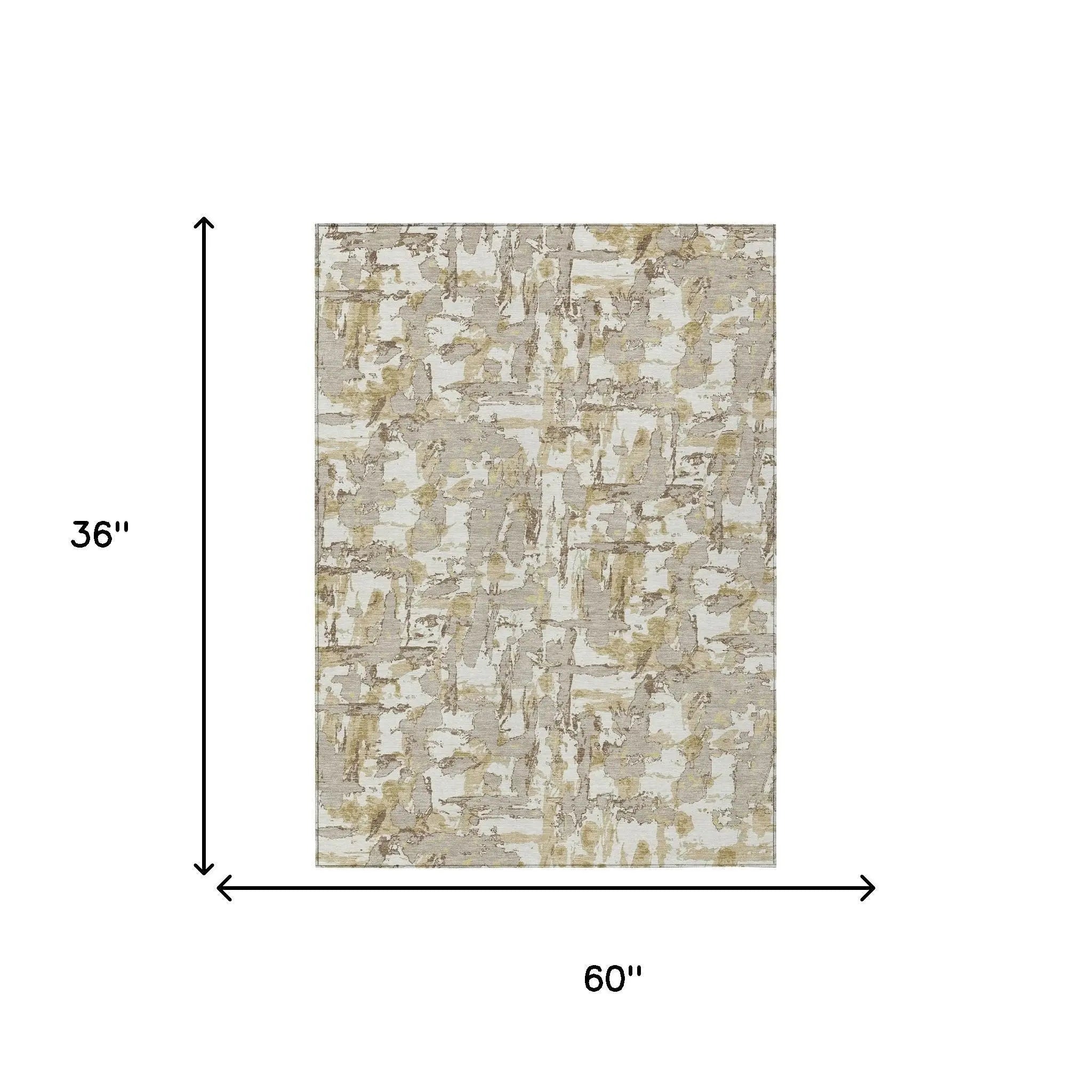 3' X 5' Ivory And Beige Abstract Washable Indoor Outdoor Area Rug Homeroots Outdoor