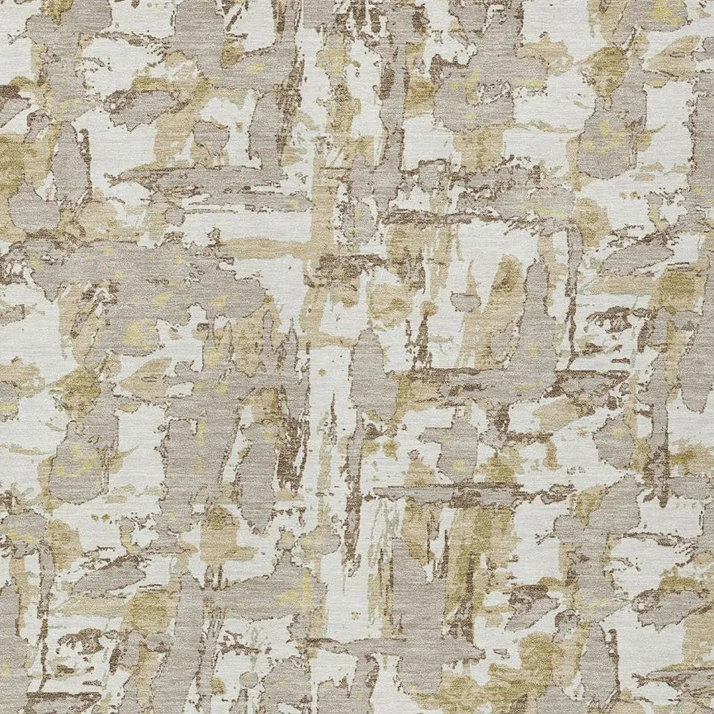 3' X 5' Ivory And Beige Abstract Washable Indoor Outdoor Area Rug Homeroots Outdoor