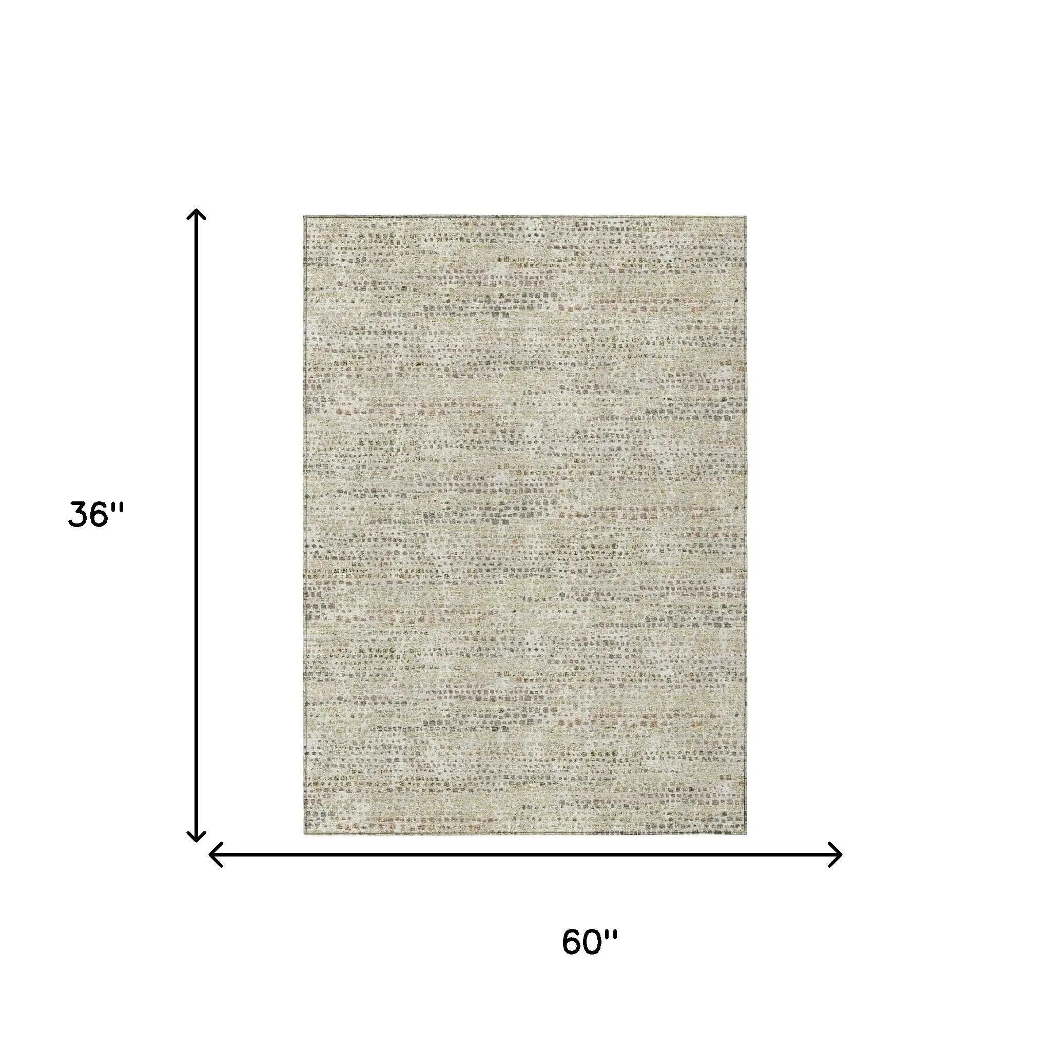 3' X 5' Ivory And Beige Abstract Washable Indoor Outdoor Area Rug Homeroots Outdoor