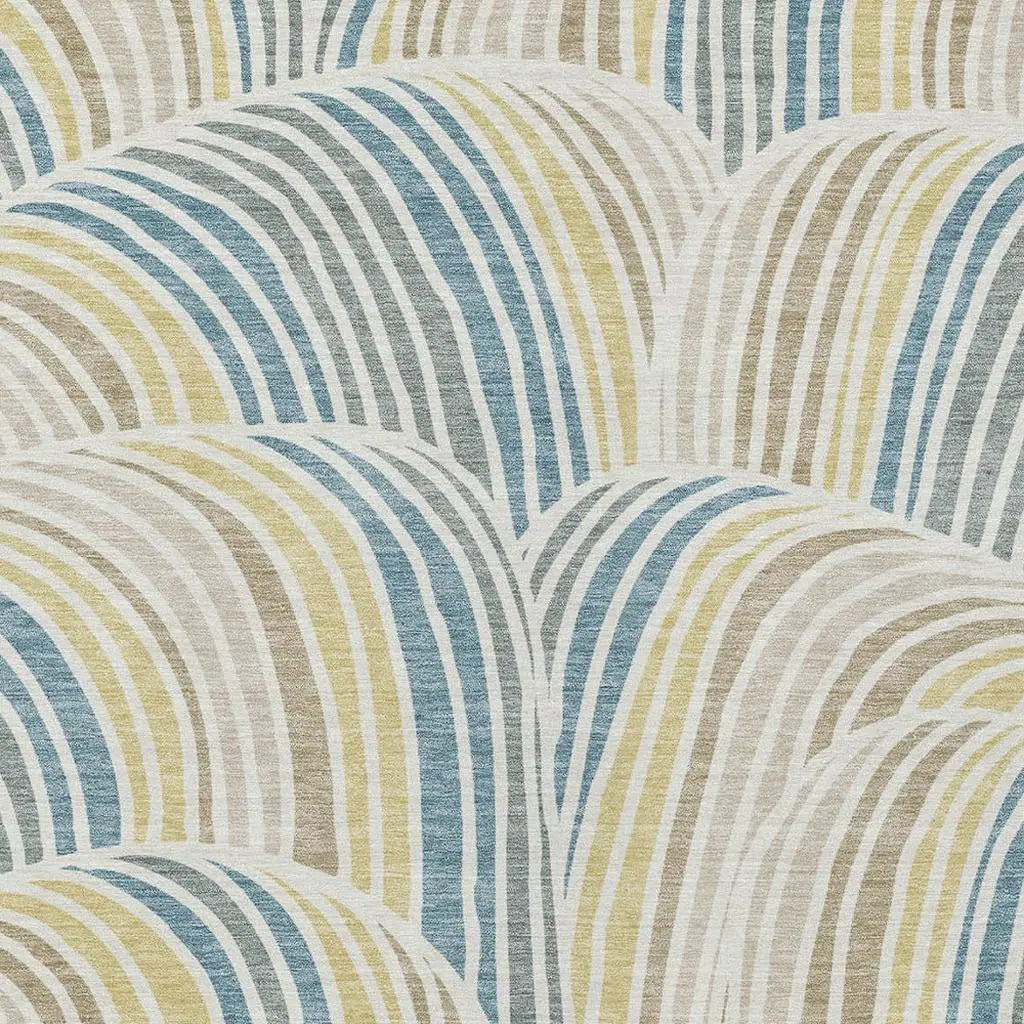 3' X 5' Ivory And Beige Abstract Washable Indoor Outdoor Area Rug Homeroots Outdoor
