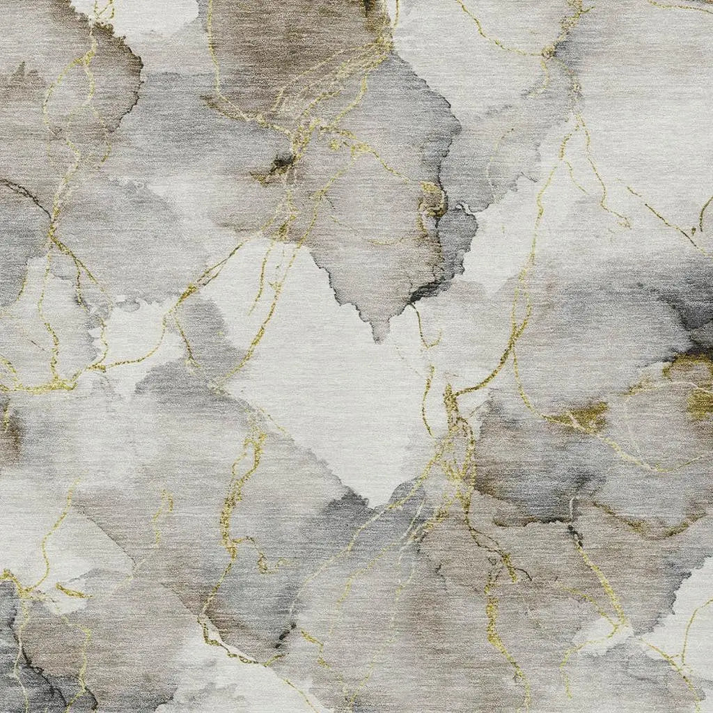3' X 5' Ivory And Beige Abstract Washable Indoor Outdoor Area Rug Homeroots Outdoor