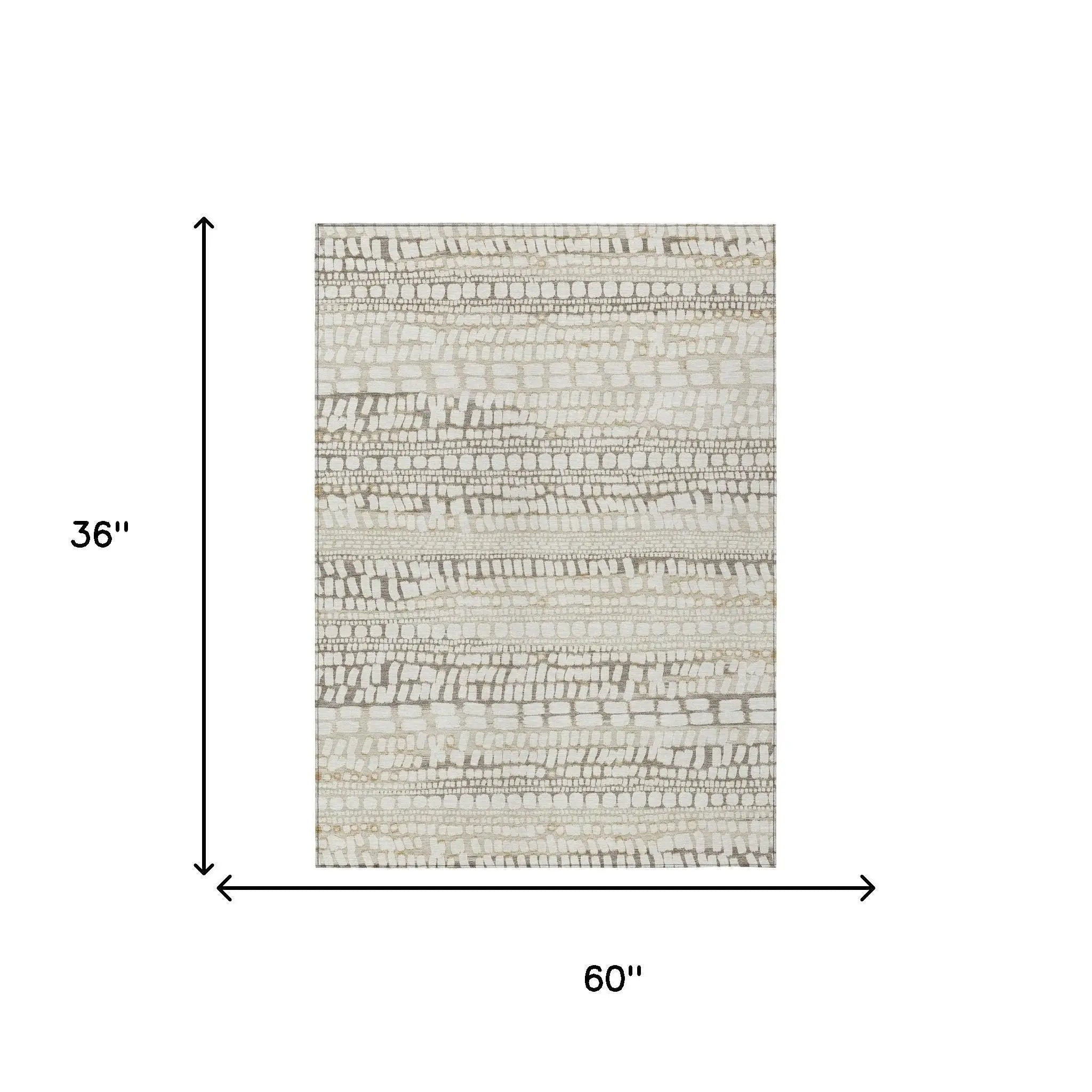 3' X 5' Ivory And Beige Abstract Washable Indoor Outdoor Area Rug Homeroots Outdoor