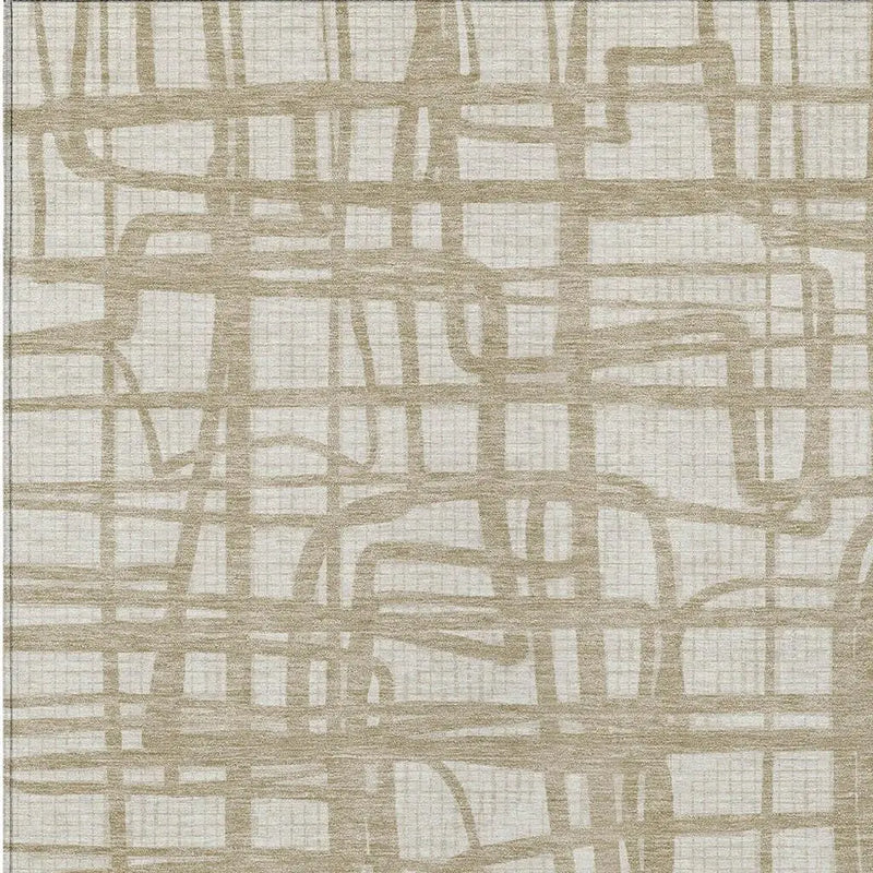 3' X 5' Ivory And Beige Abstract Washable Indoor Outdoor Area Rug Homeroots Outdoor