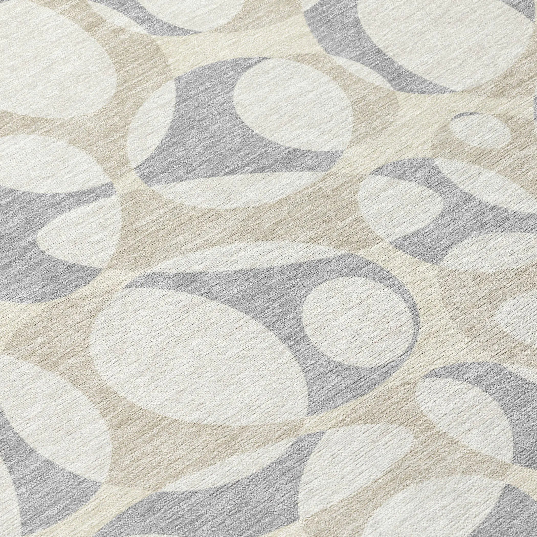 3' X 5' Ivory And Beige Abstract Washable Indoor Outdoor Area Rug Homeroots Outdoor