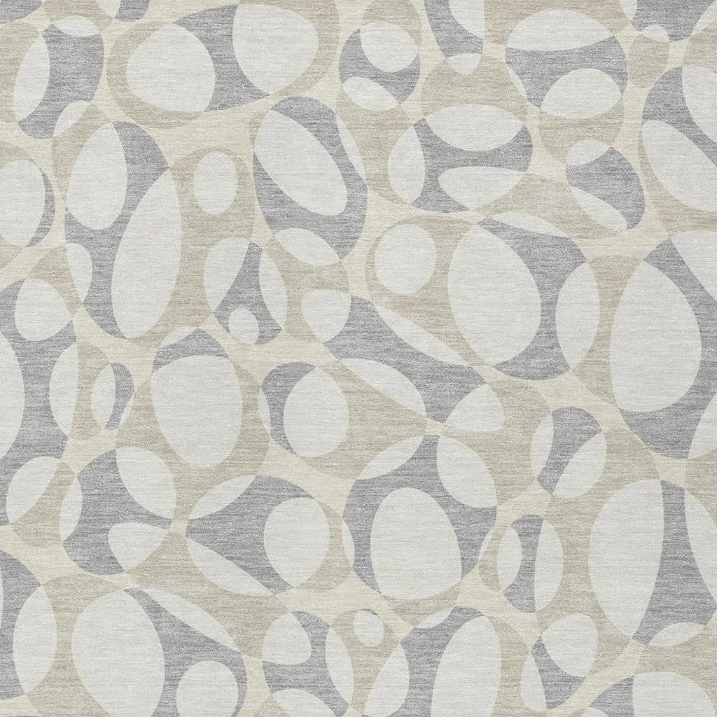 3' X 5' Ivory And Beige Abstract Washable Indoor Outdoor Area Rug Homeroots Outdoor