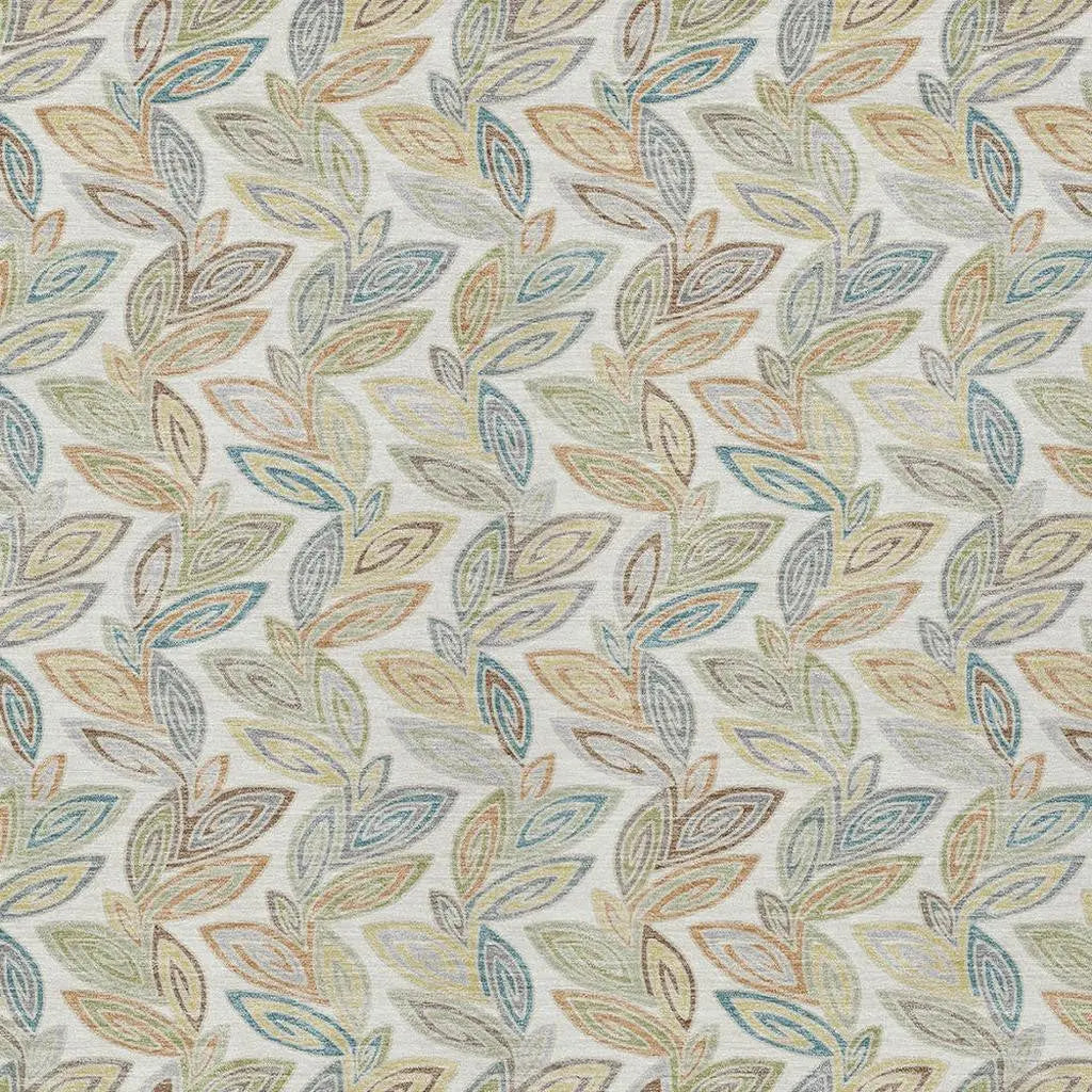 3' X 5' Ivory And Beige Botanical Leaves Washable Indoor Outdoor Area Rug Homeroots Outdoor