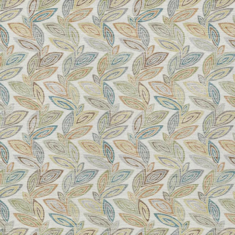 3' X 5' Ivory And Beige Botanical Leaves Washable Indoor Outdoor Area Rug Homeroots Outdoor