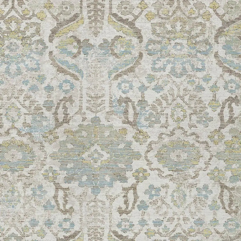 3' X 5' Ivory And Beige Damask Washable Indoor Outdoor Area Rug Homeroots Outdoor