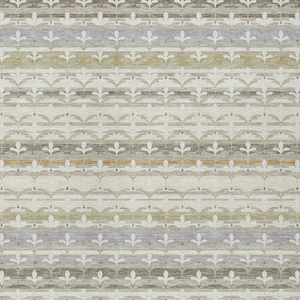 3' X 5' Ivory And Beige Damask Washable Indoor Outdoor Area Rug Homeroots Outdoor