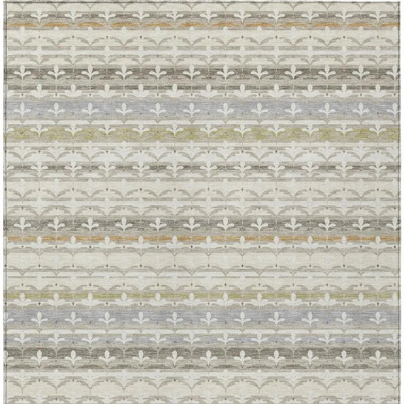3' X 5' Ivory And Beige Damask Washable Indoor Outdoor Area Rug Homeroots Outdoor