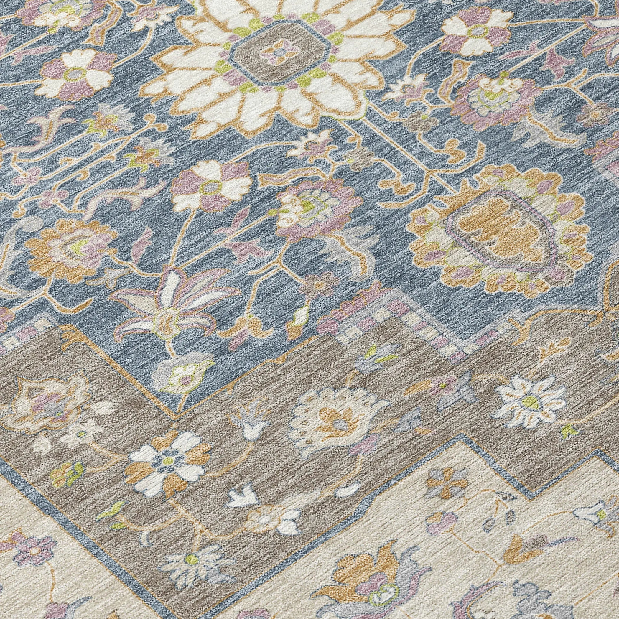 3' X 5' Ivory And Beige Floral Medallion Washable Indoor Outdoor Area Rug Homeroots Outdoor