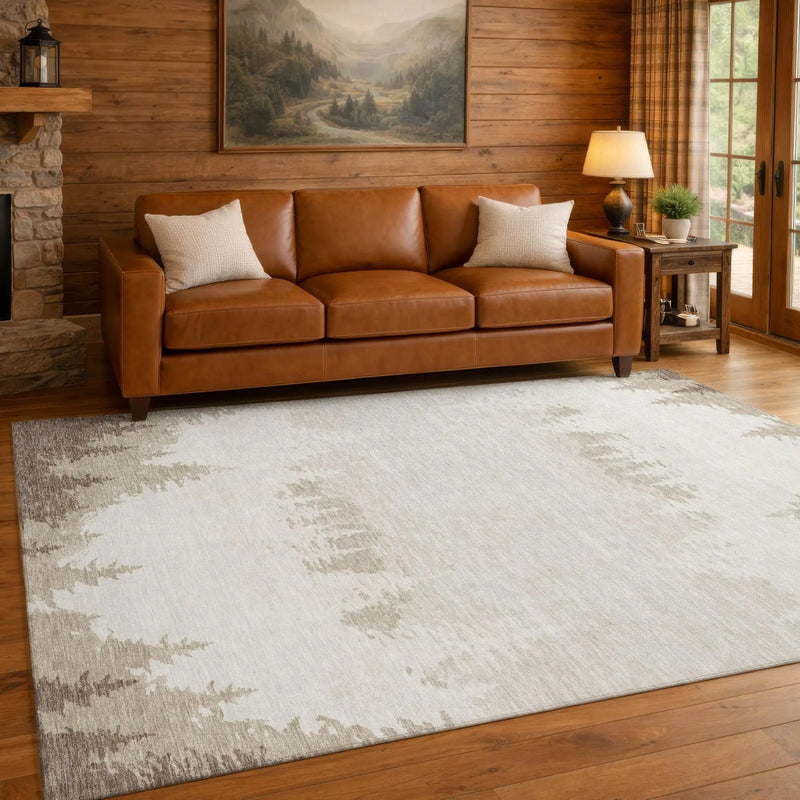 3' X 5' Ivory And Beige Floral Washable Indoor Outdoor Area Rug Homeroots Outdoor