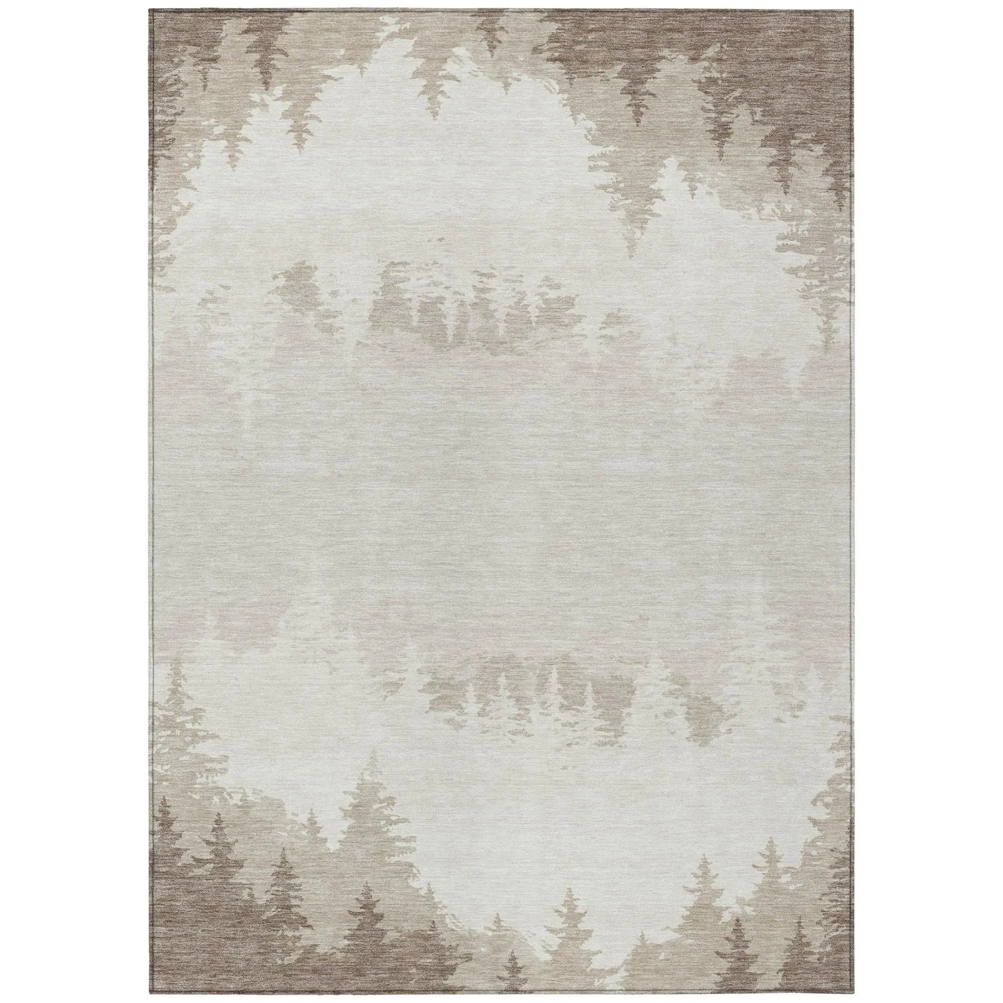 3' X 5' Ivory And Beige Floral Washable Indoor Outdoor Area Rug Homeroots Outdoor