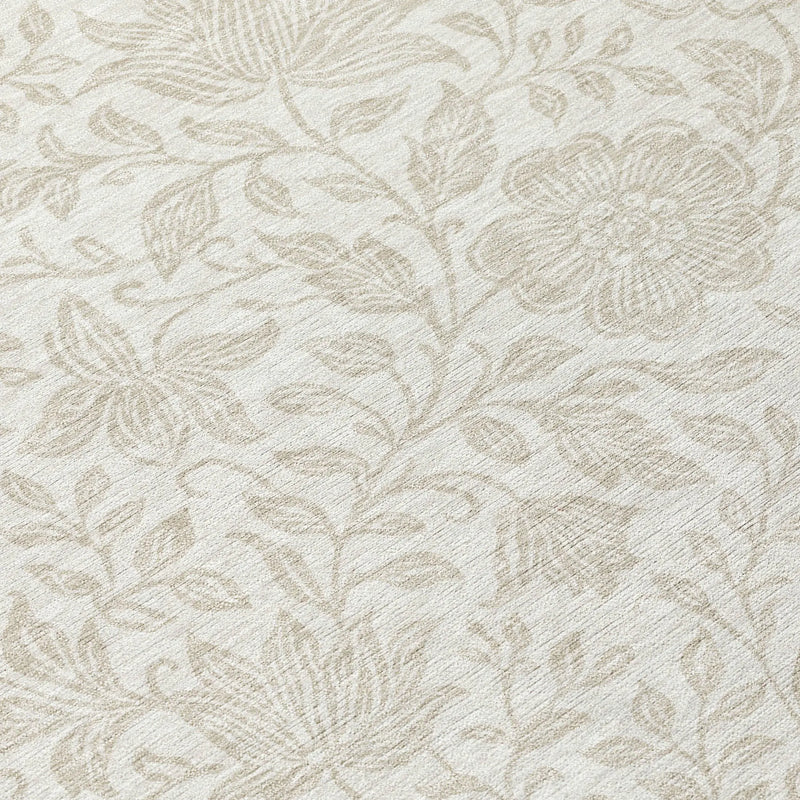 3' X 5' Ivory And Beige Floral Washable Indoor Outdoor Area Rug Homeroots Outdoor