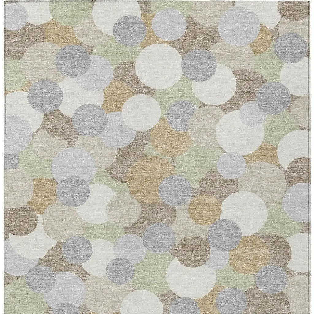 3' X 5' Ivory And Beige Geometric Washable Indoor Outdoor Area Rug Homeroots Outdoor