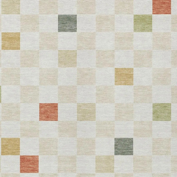 3' X 5' Ivory And Beige Geometric Washable Indoor Outdoor Area Rug Homeroots Outdoor