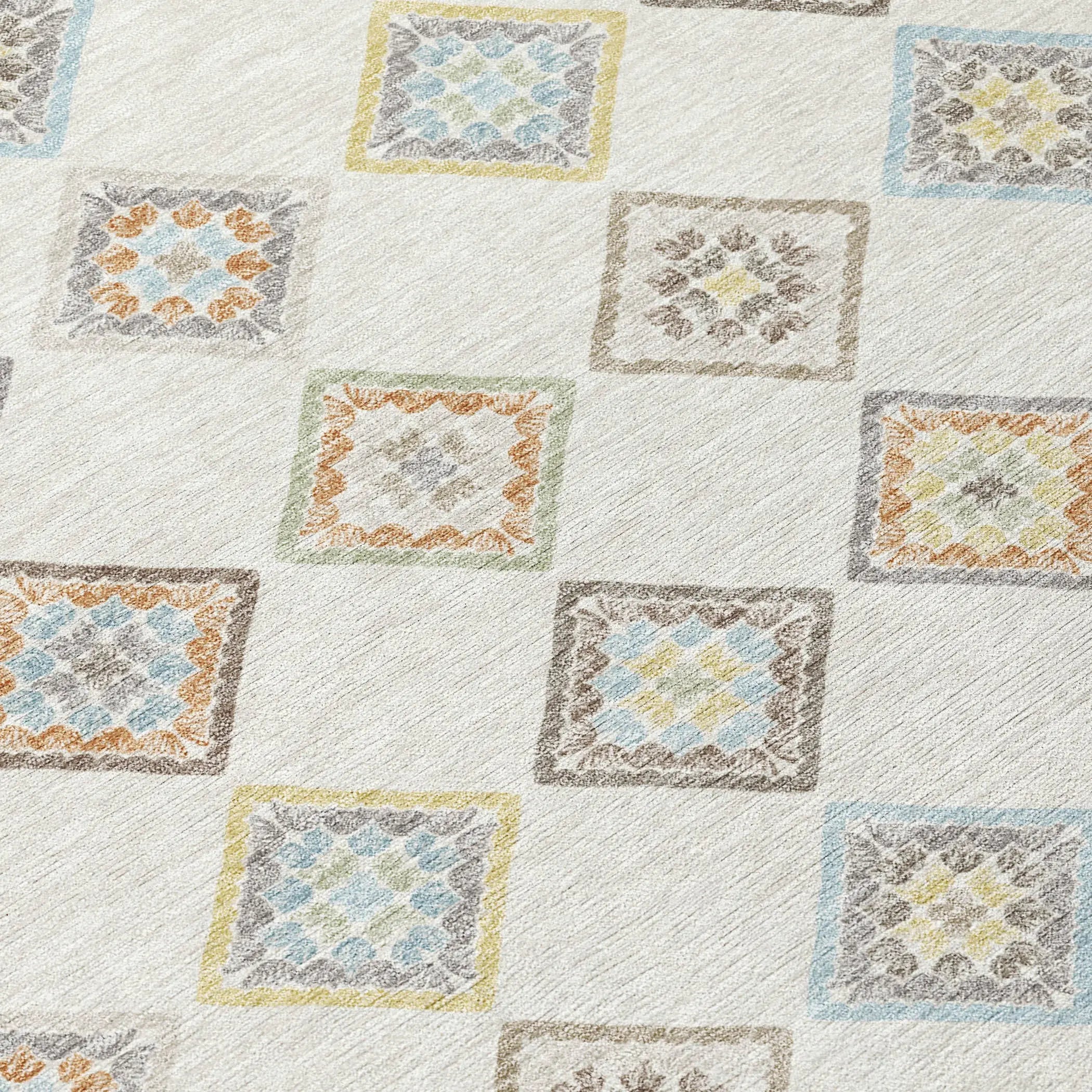 3' X 5' Ivory And Beige Geometric Washable Indoor Outdoor Area Rug Homeroots Outdoor