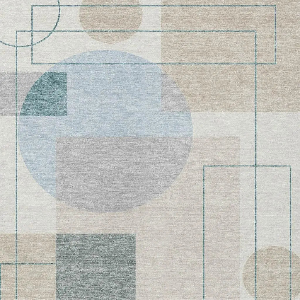 3' X 5' Ivory And Beige Geometric Washable Indoor Outdoor Area Rug Homeroots Outdoor