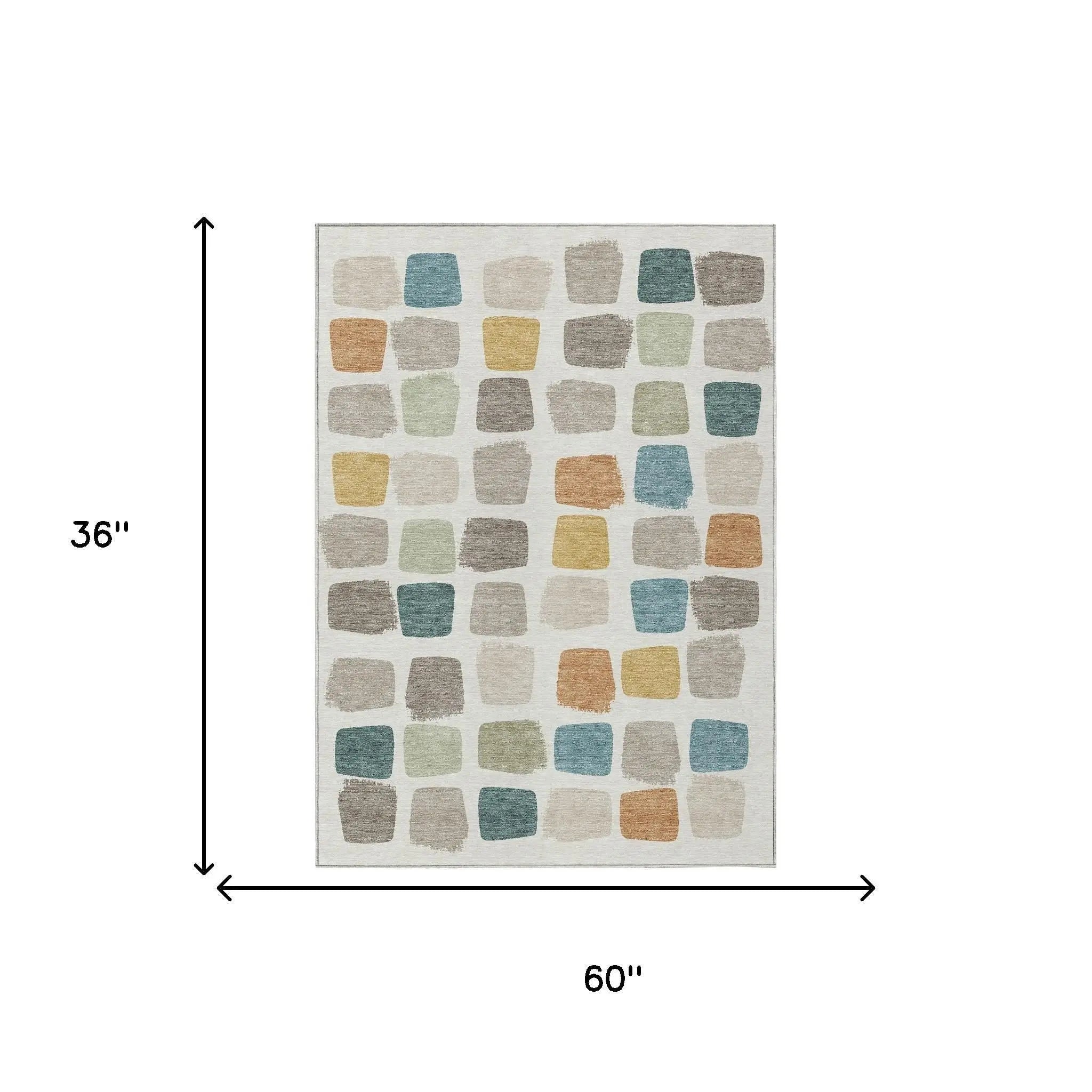 3' X 5' Ivory And Beige Geometric Washable Indoor Outdoor Area Rug Homeroots Outdoor