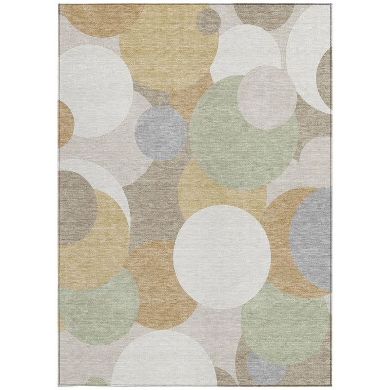 3' X 5' Ivory And Beige Geometric Washable Indoor Outdoor Area Rug Homeroots Outdoor