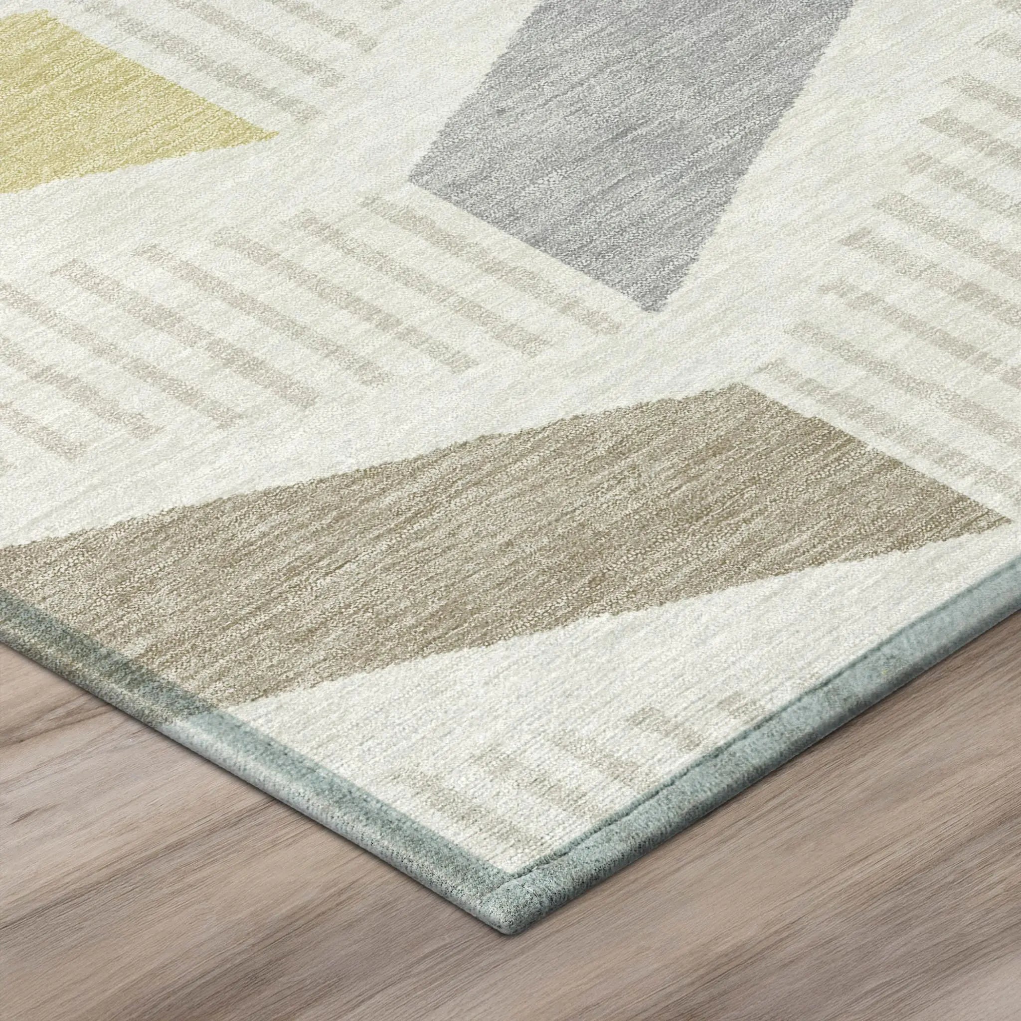 3' X 5' Ivory And Beige Geometric Washable Indoor Outdoor Area Rug Homeroots Outdoor