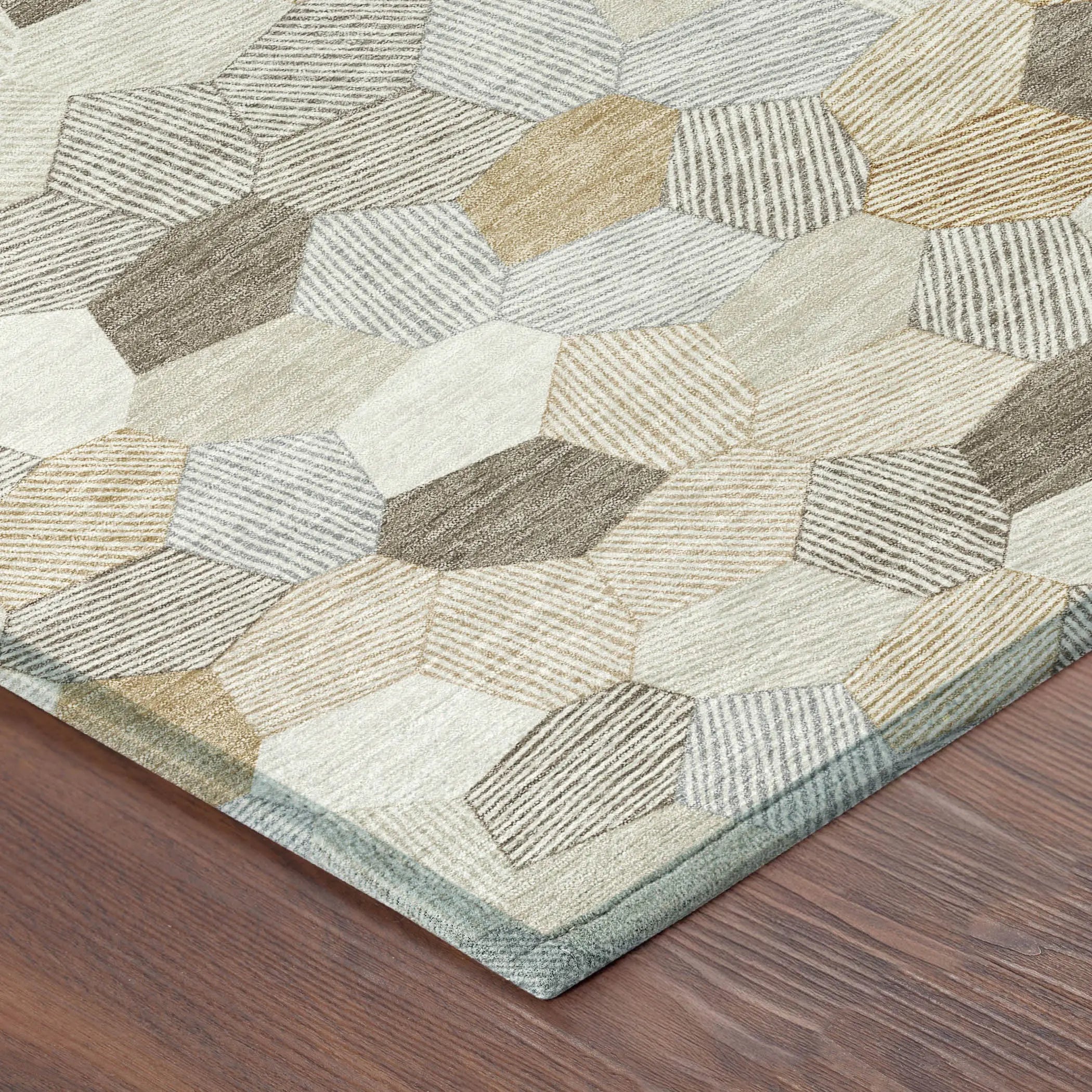 3' X 5' Ivory And Beige Geometric Washable Indoor Outdoor Area Rug Homeroots Outdoor