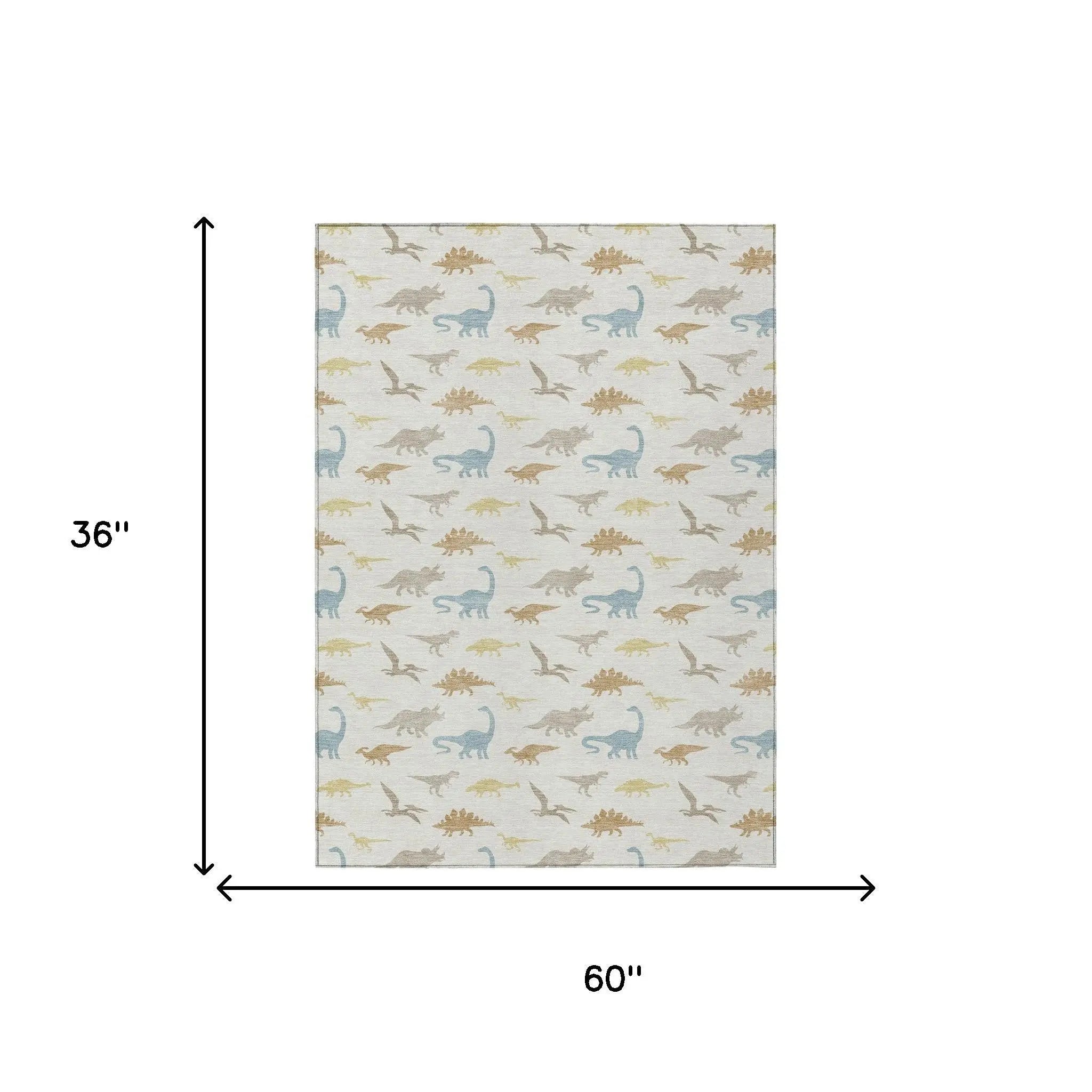 3' X 5' Ivory And Beige Geometric Washable Indoor Outdoor Area Rug Homeroots Outdoor