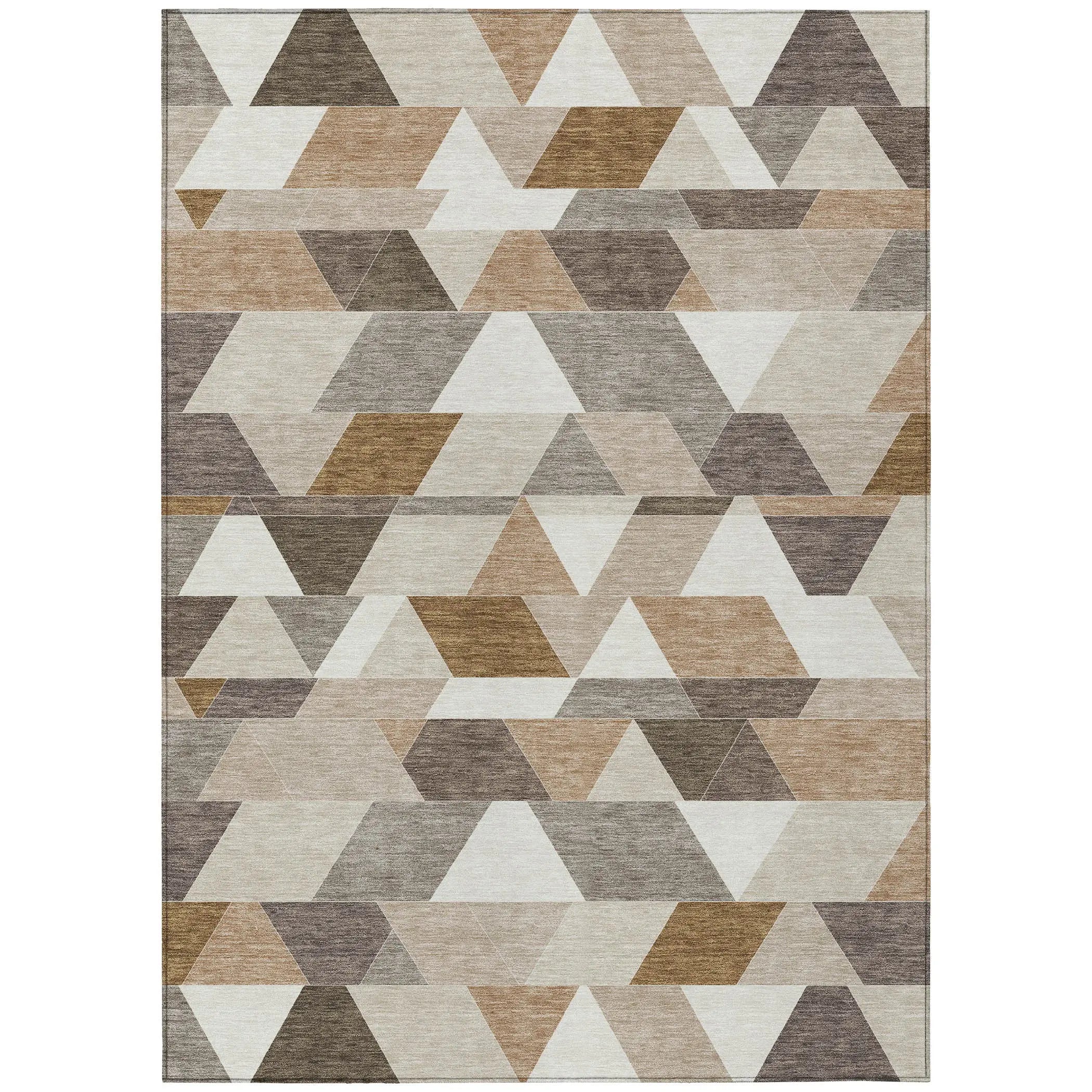 3' X 5' Ivory And Beige Geometric Washable Indoor Outdoor Area Rug Homeroots Outdoor