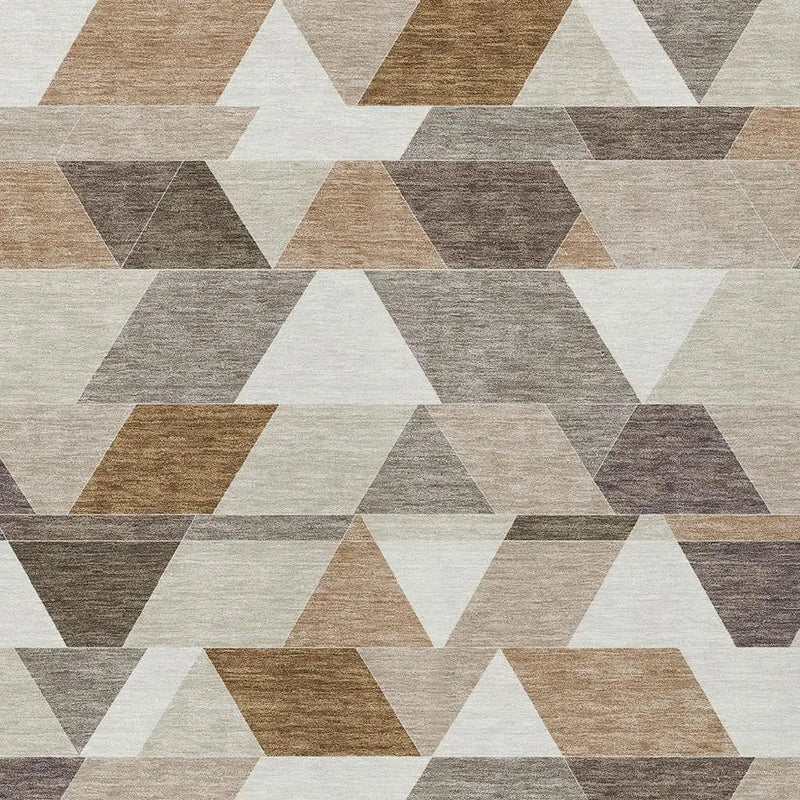 3' X 5' Ivory And Beige Geometric Washable Indoor Outdoor Area Rug Homeroots Outdoor