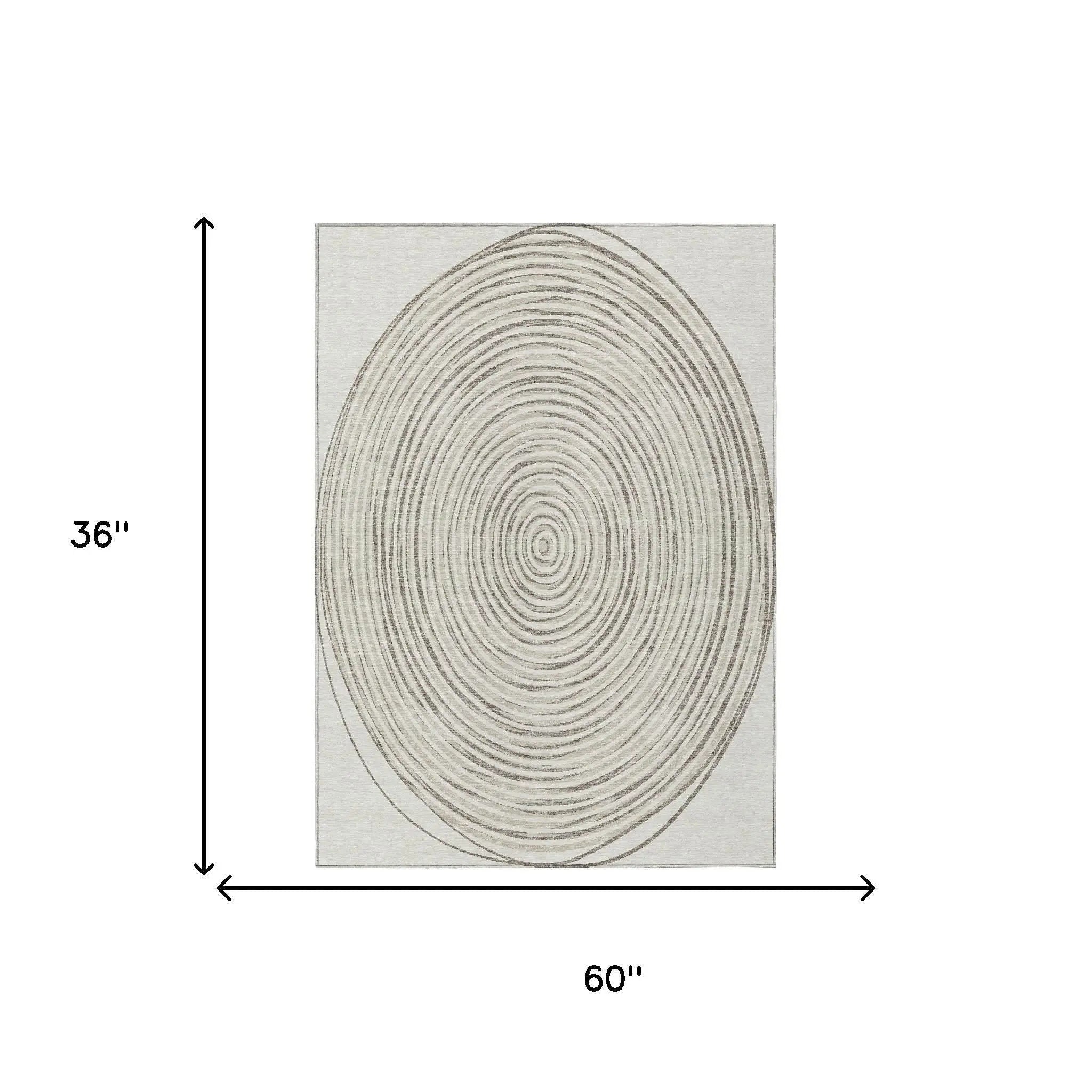3' X 5' Ivory And Beige Geometric Washable Indoor Outdoor Area Rug Homeroots Outdoor
