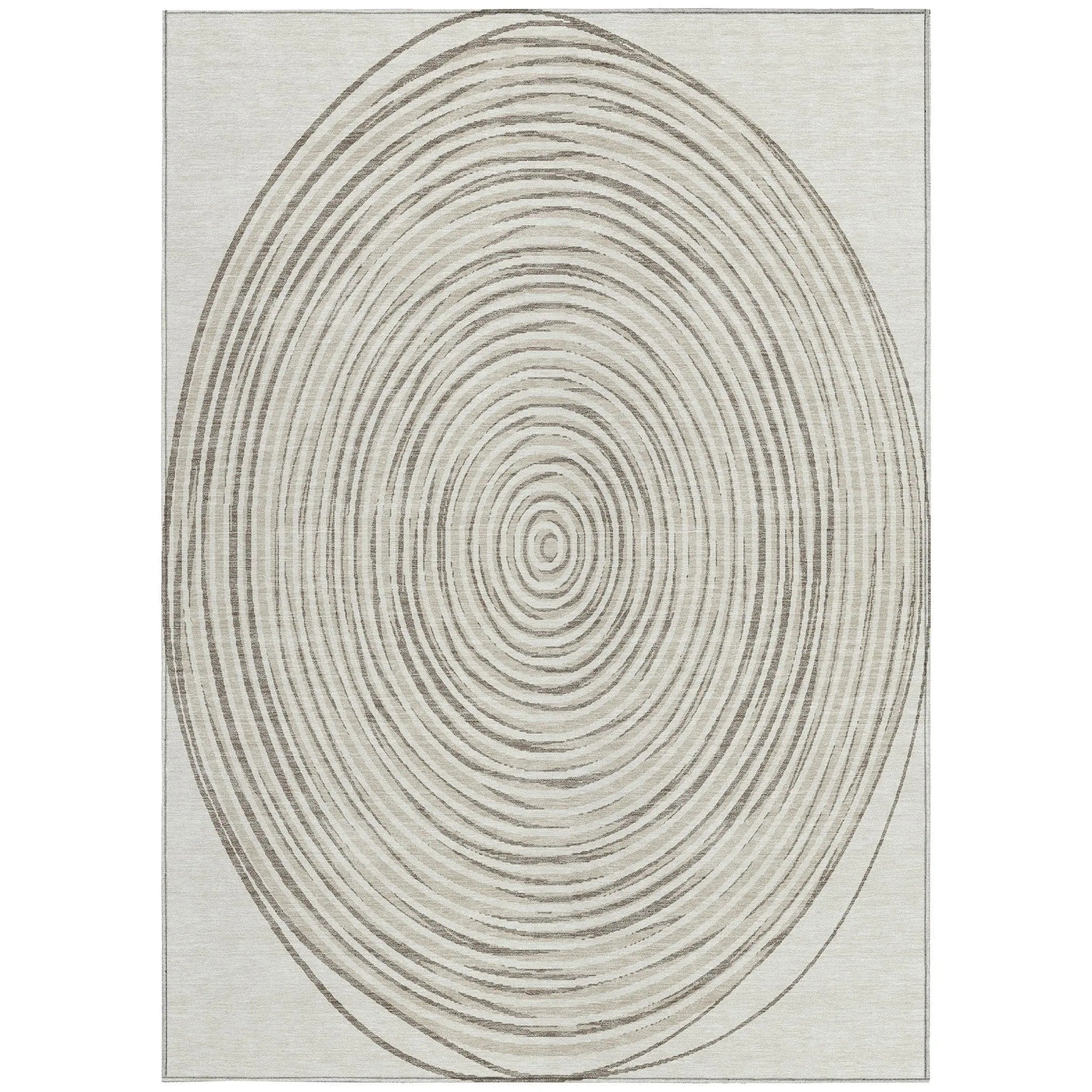 3' X 5' Ivory And Beige Geometric Washable Indoor Outdoor Area Rug Homeroots Outdoor