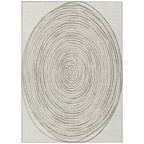 3' X 5' Ivory And Beige Geometric Washable Indoor Outdoor Area Rug Homeroots Outdoor