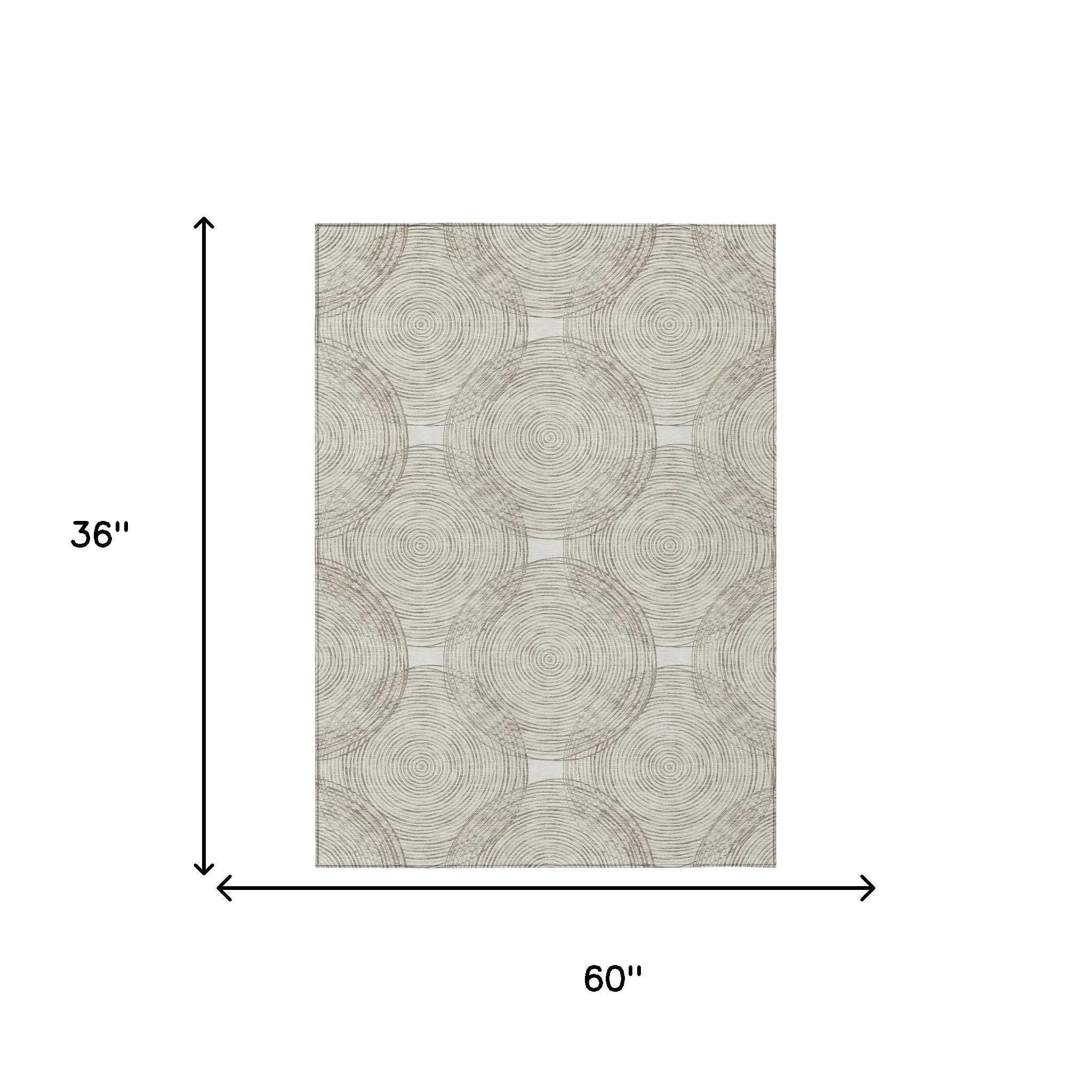 3' X 5' Ivory And Beige Geometric Washable Indoor Outdoor Area Rug Homeroots Outdoor