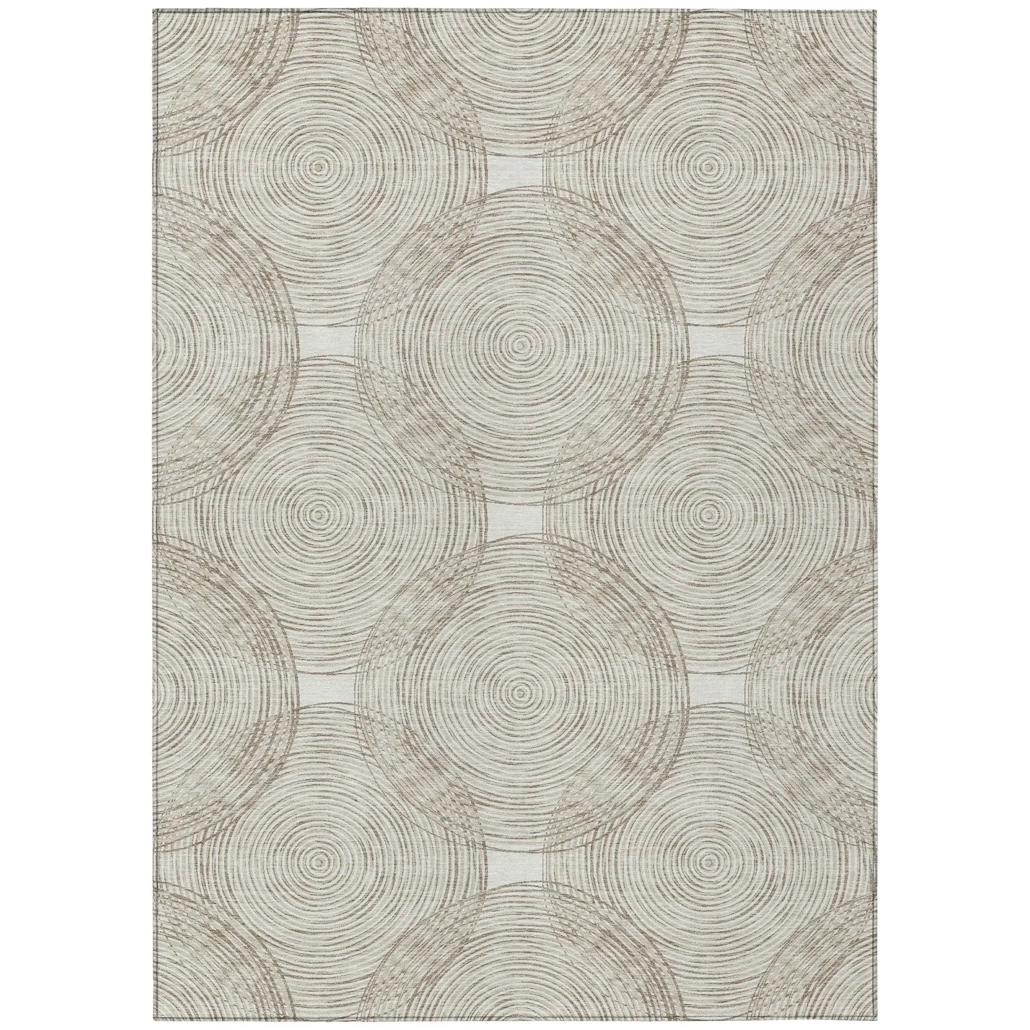 3' X 5' Ivory And Beige Geometric Washable Indoor Outdoor Area Rug Homeroots Outdoor