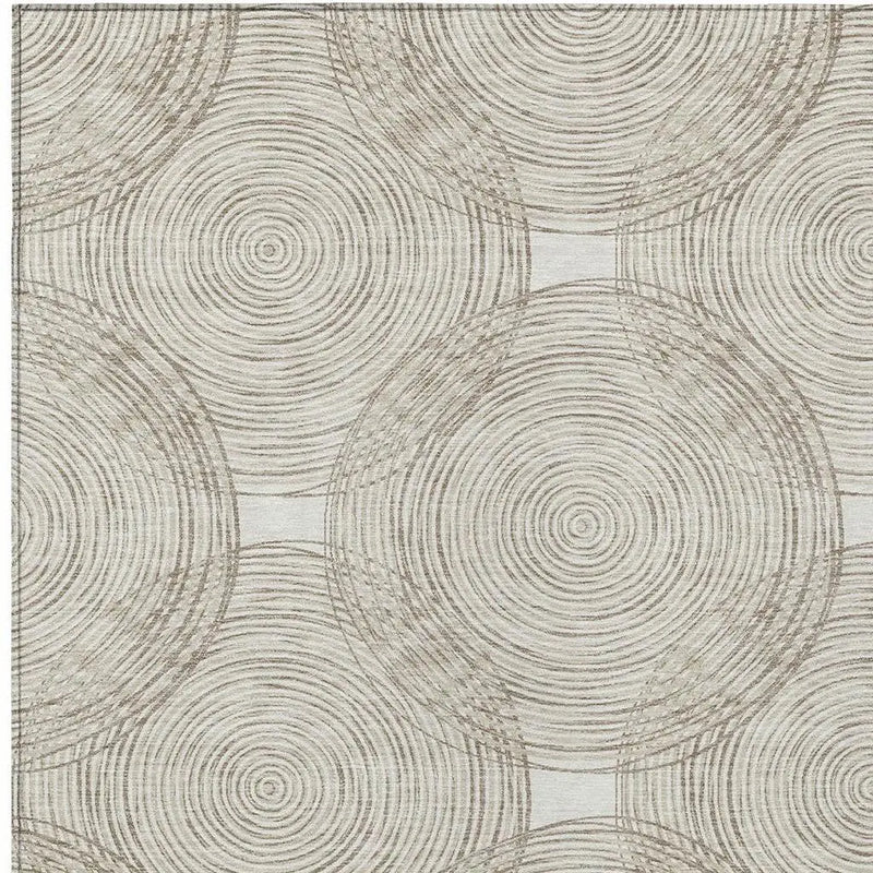 3' X 5' Ivory And Beige Geometric Washable Indoor Outdoor Area Rug Homeroots Outdoor
