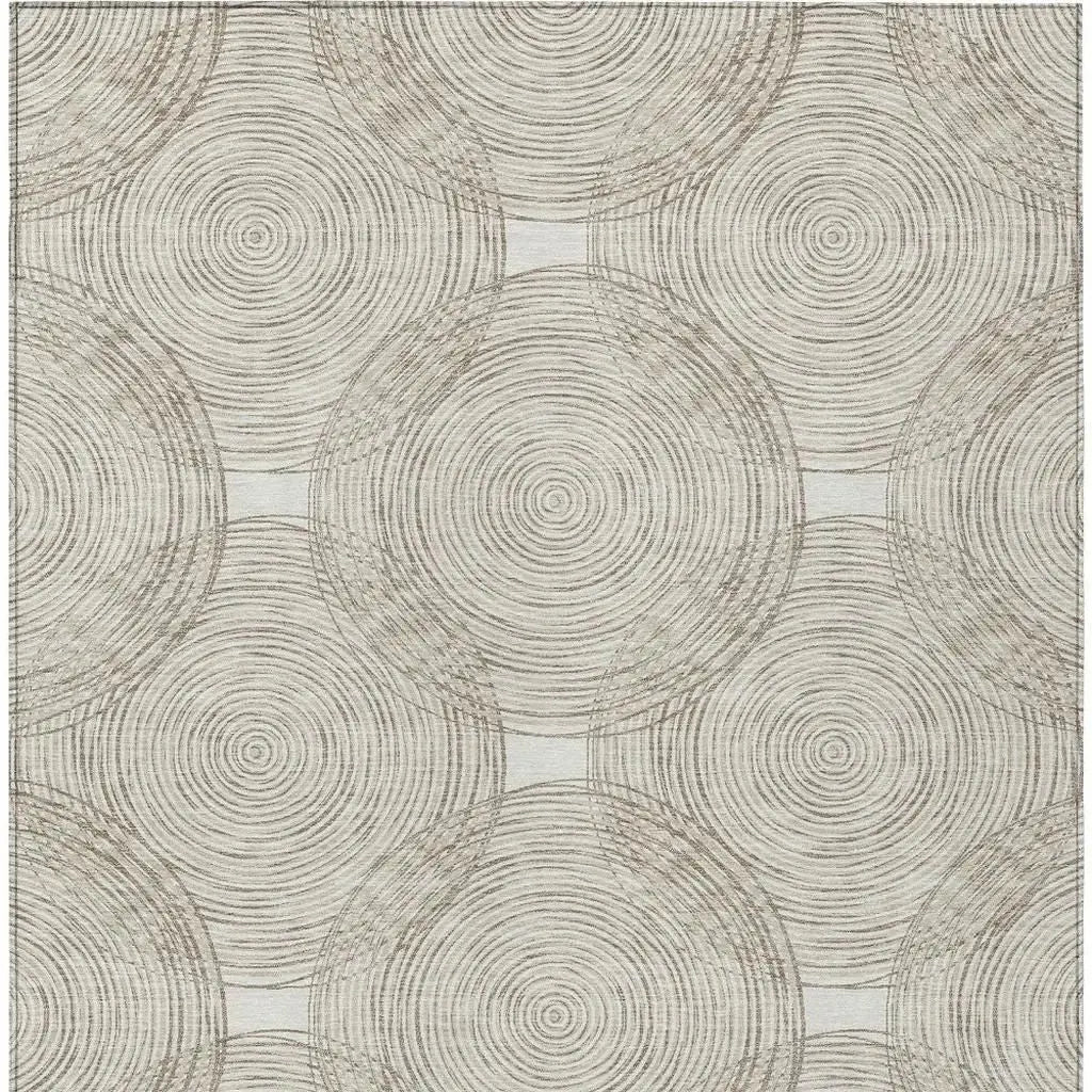 3' X 5' Ivory And Beige Geometric Washable Indoor Outdoor Area Rug Homeroots Outdoor