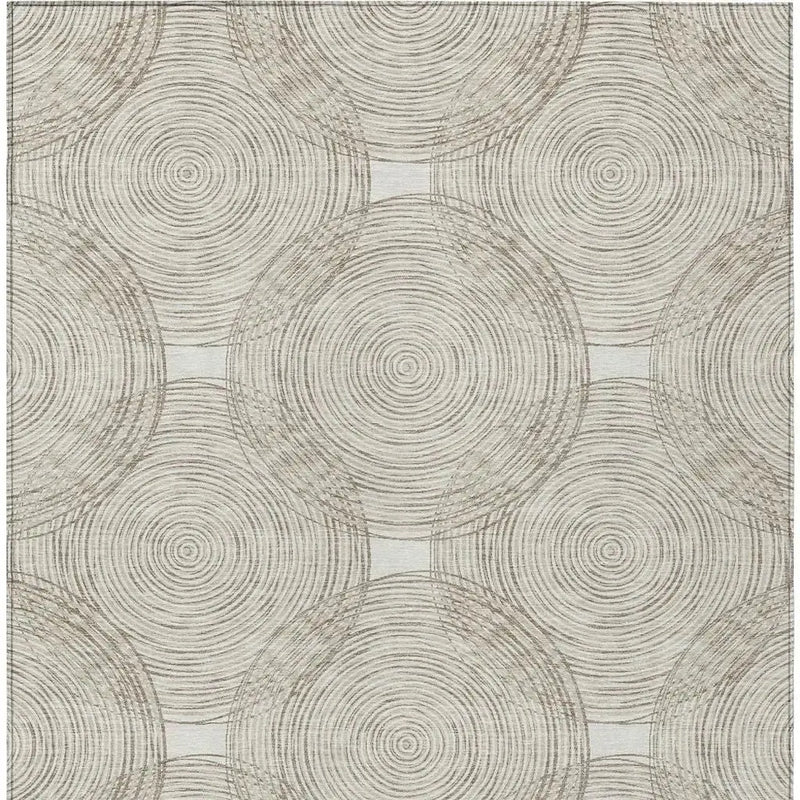 3' X 5' Ivory And Beige Geometric Washable Indoor Outdoor Area Rug Homeroots Outdoor